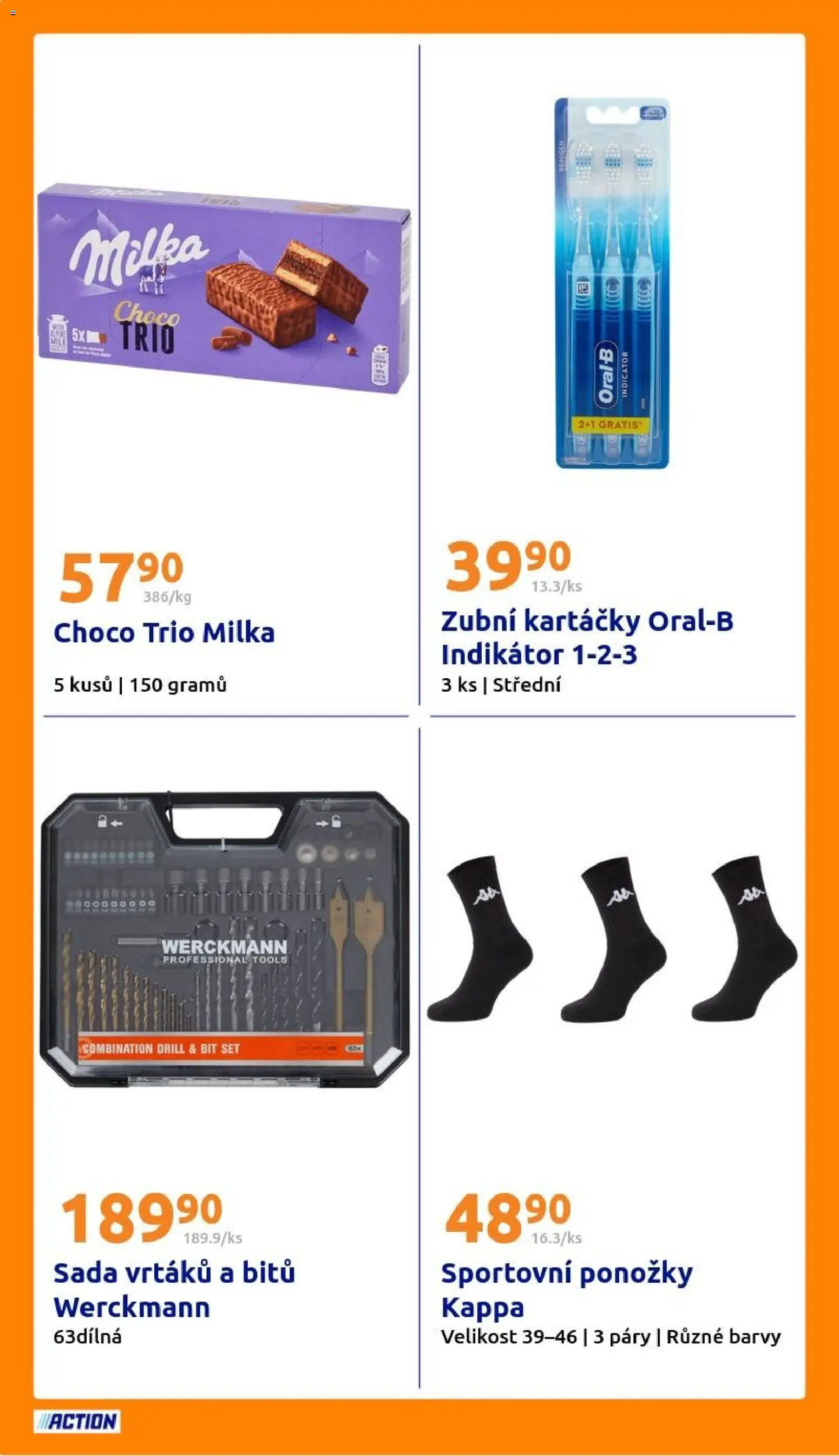 Action leták od 03.03.2026 | Strana: 20 | Produkty: Ponožky, Milka, Barvy