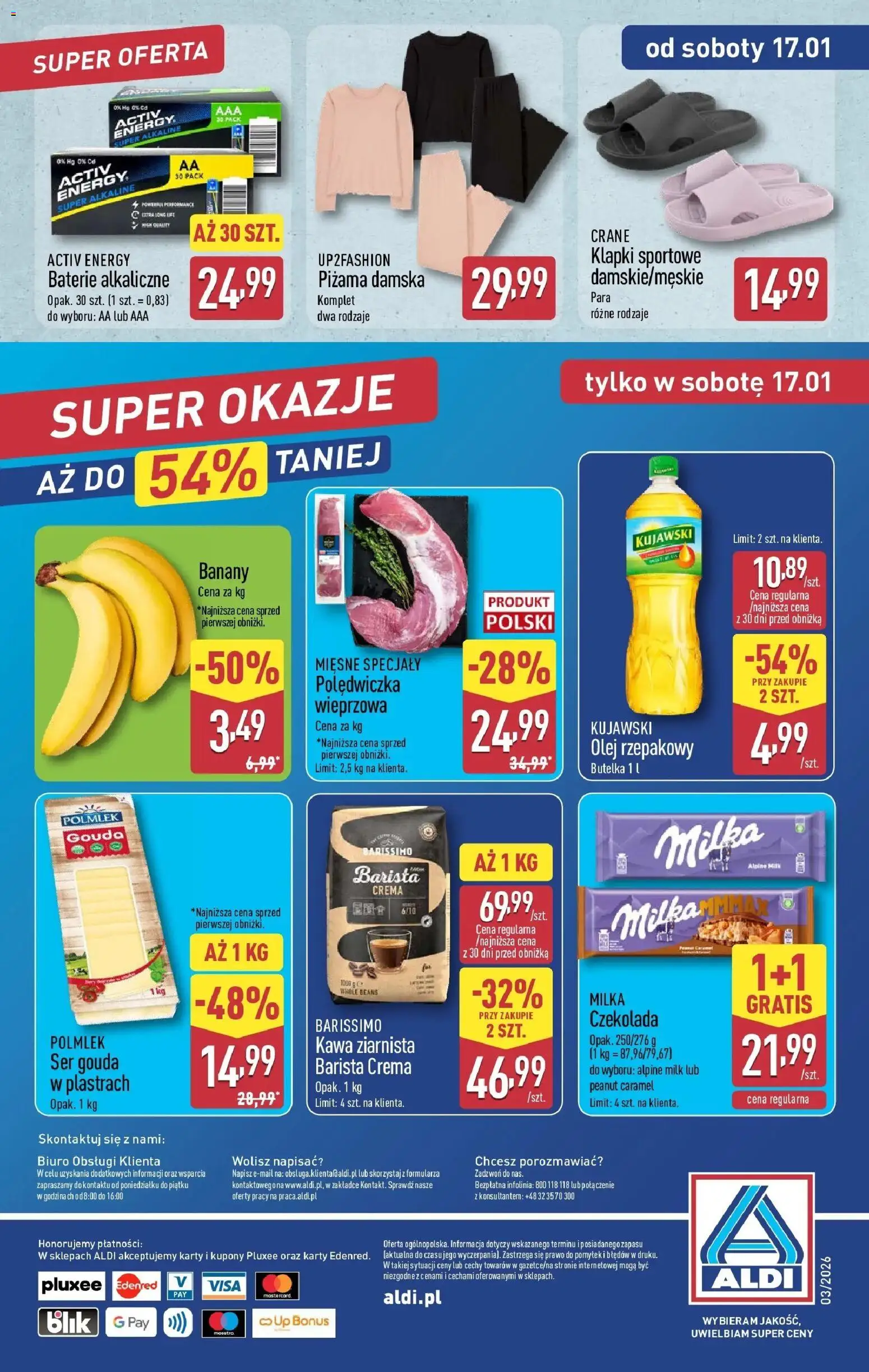Aldi Gazetka od 12.01.2026 | Strona: 28 | Produkty: Klapki, Kawa ziarnista, Baterie, Milka