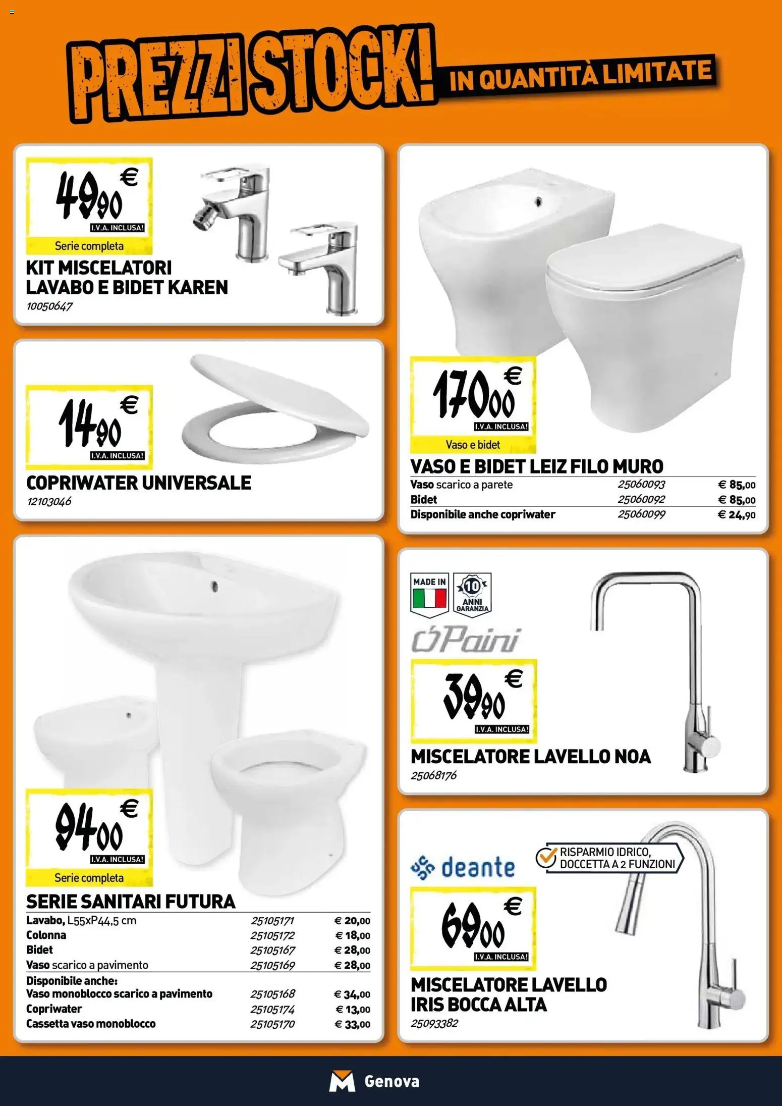 Volantino TECNOMAT del 22.01.2026 | Pagina: 4 | Prodotti: Pavimento, Lavello, Miscelatore, Vaso