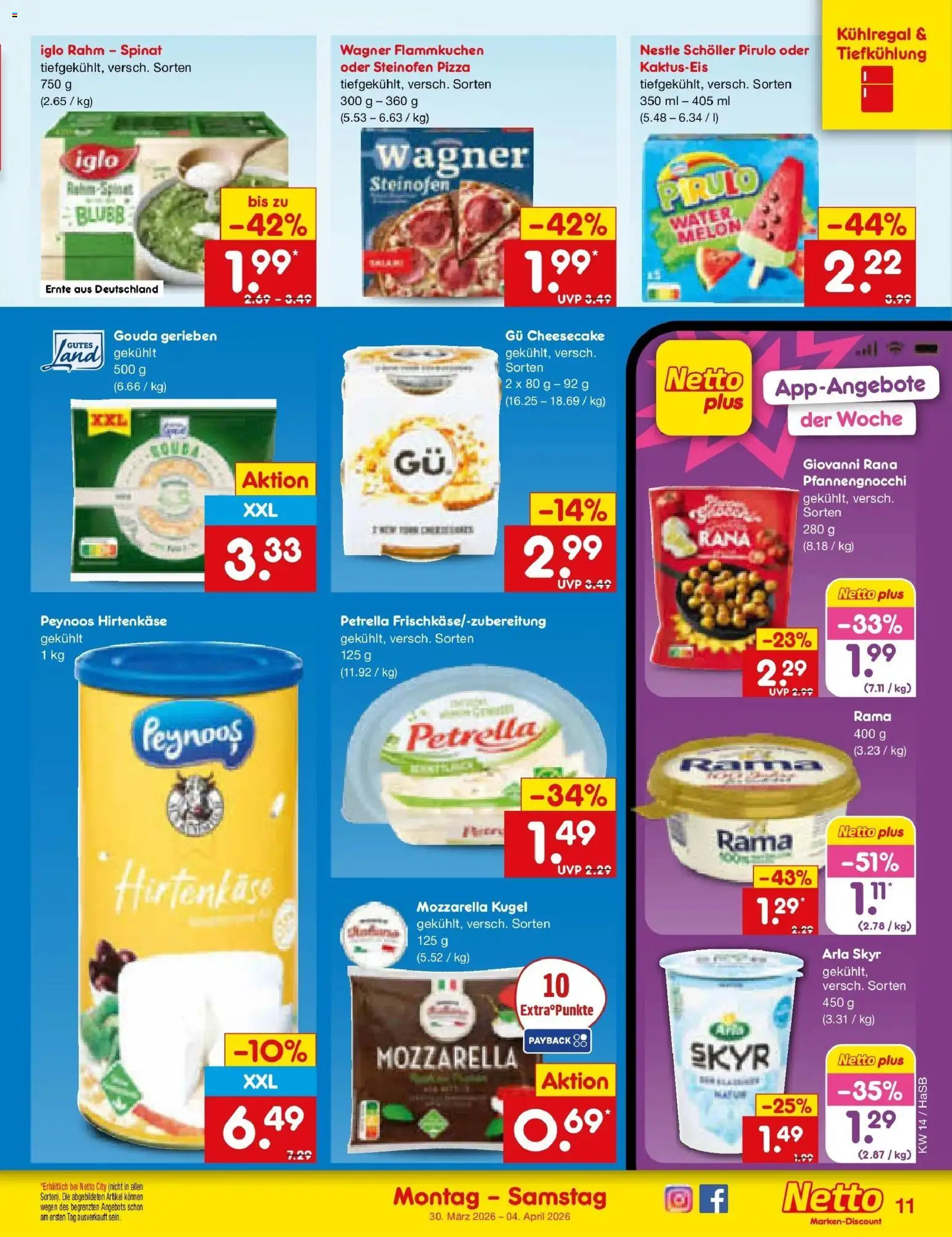 Netto Marken-Discount Prospekt Wuppertal	 – gültig ab 29.03.2026 | Seite: 11 | Produkte: Gouda, Iglo, Skyr, Arla skyr
