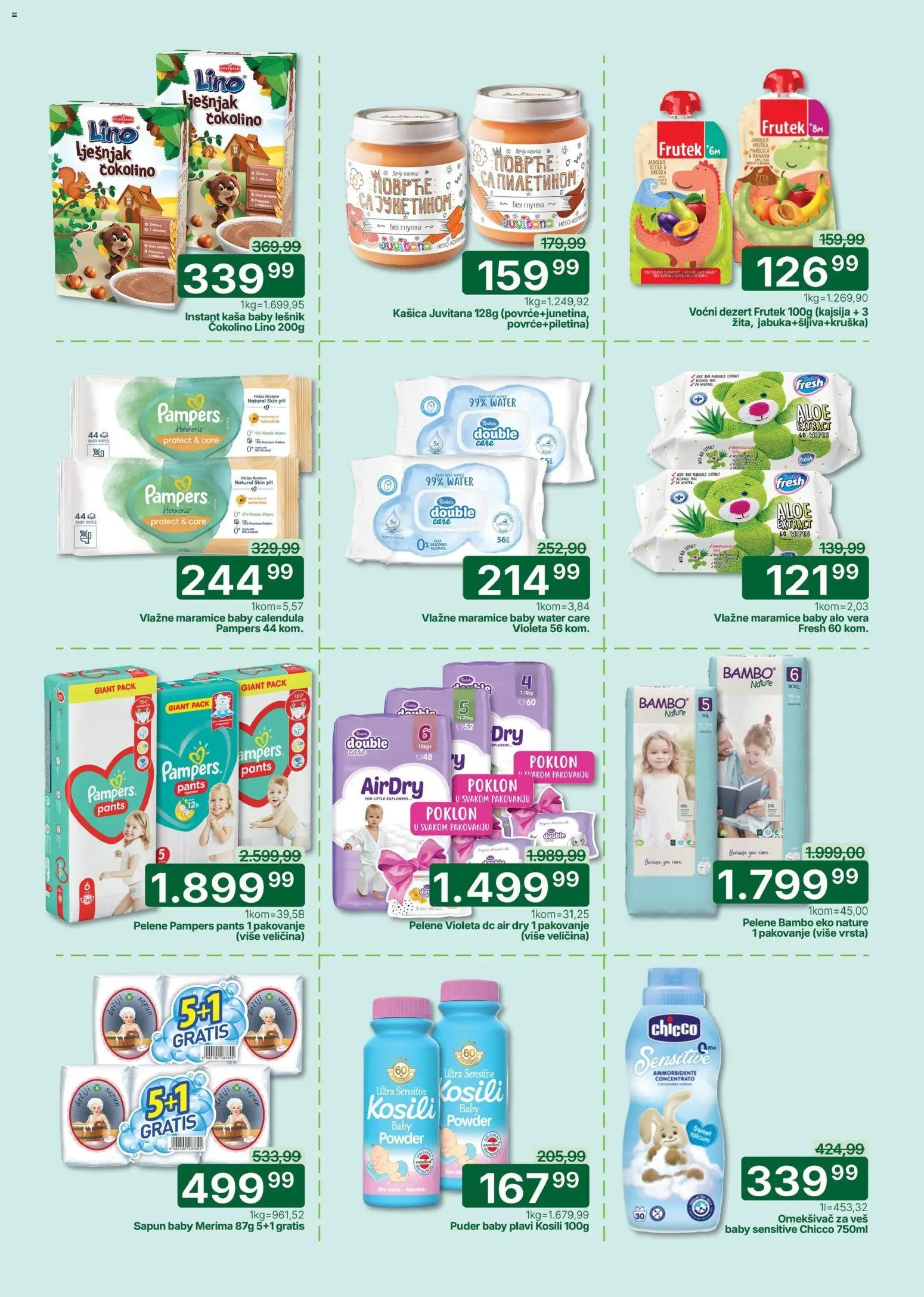 Univerexport katalog - važi od 16.02.2026 | Strana: 25 | Proizvode: Protein, Lešnik, Omekšivač za veš, Pelene