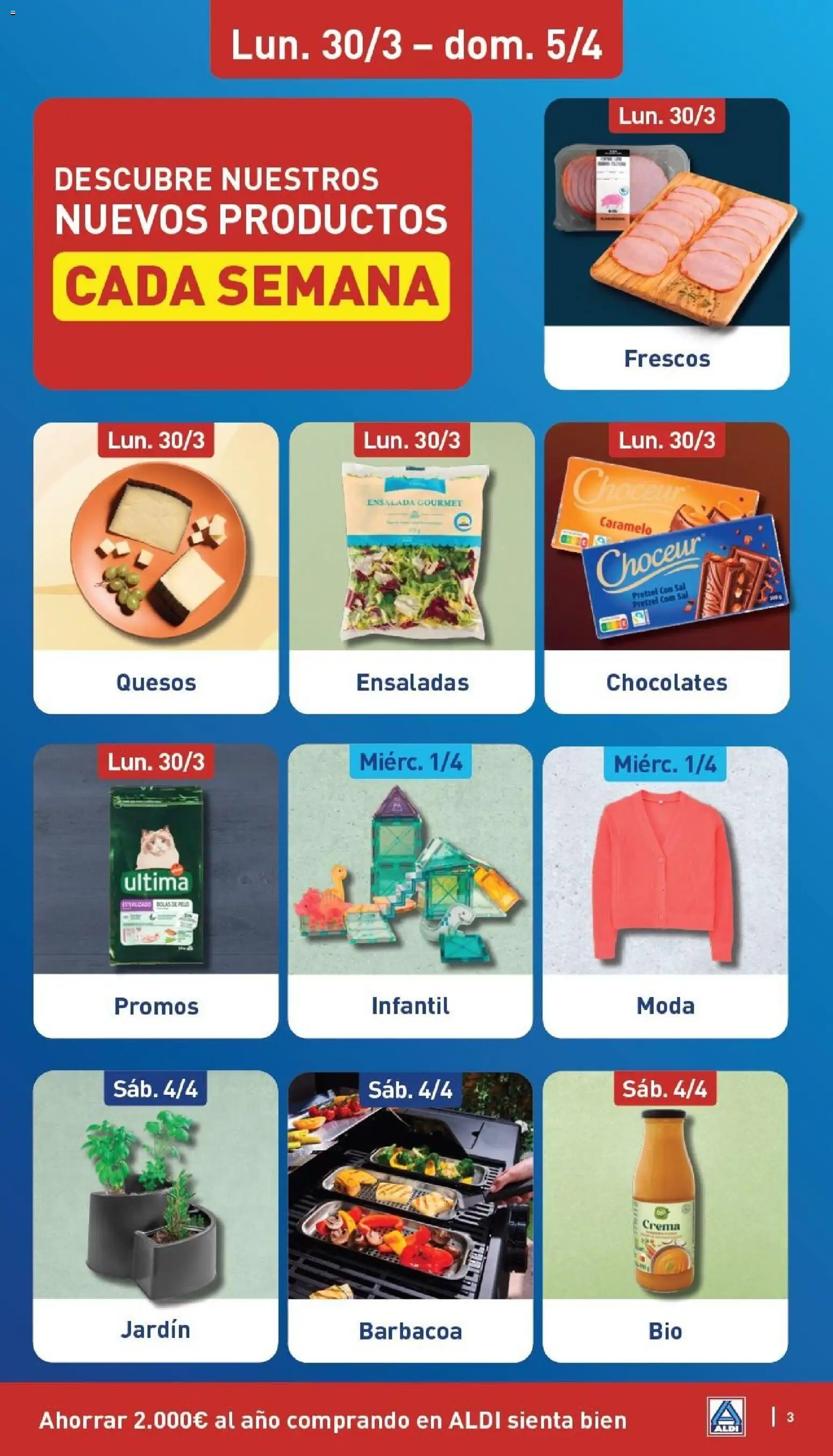 Aldi folleto Canarias │ válido desde el 30.03.2026 | Página: 3 | Productos: Chocolate, Crema, Ensalada, Barbacoa