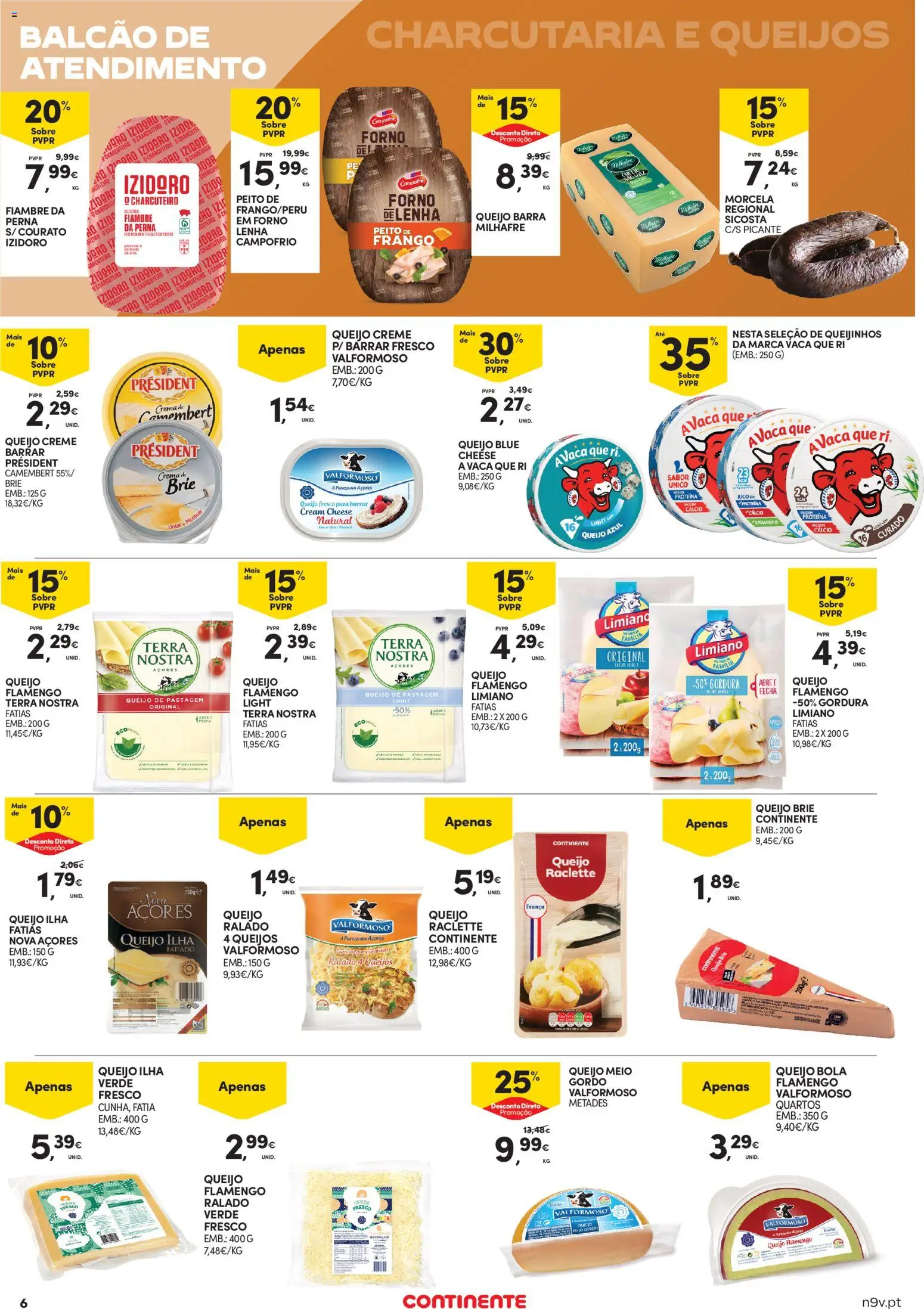 Continente - Açores │ válido de 19.03.2026 | Página: 6 | Produtos: Queijo creme, Frango, Vitamina d, Proteina