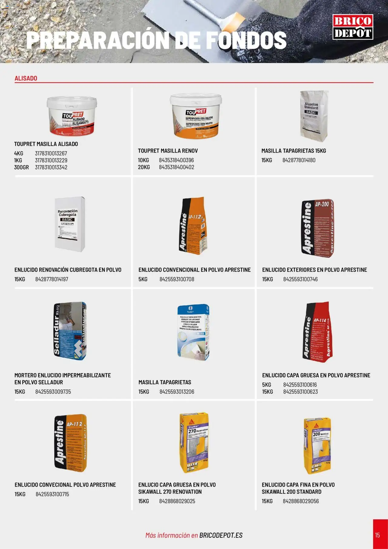 Brico Depôt Catálogo Construcción │ válido desde el 01.04.2025 | Página: 15 | Productos: Polvo