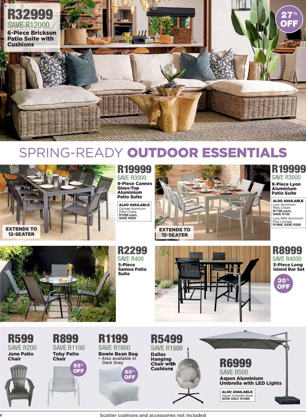 House and Home Specials │ valid from 18.08.2025 | Page: 2 | Products: Umbrella, Bag, Chair, Bar set