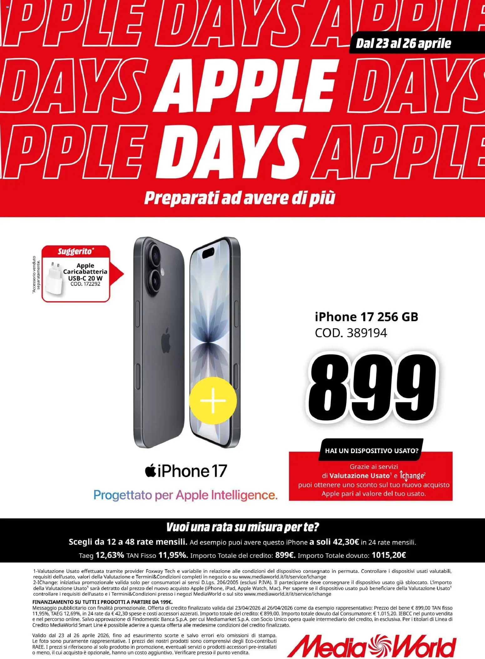 Volantino Media World del 23.04.2026 | Pagina: 6 | Prodotti: Iphone, Tè
