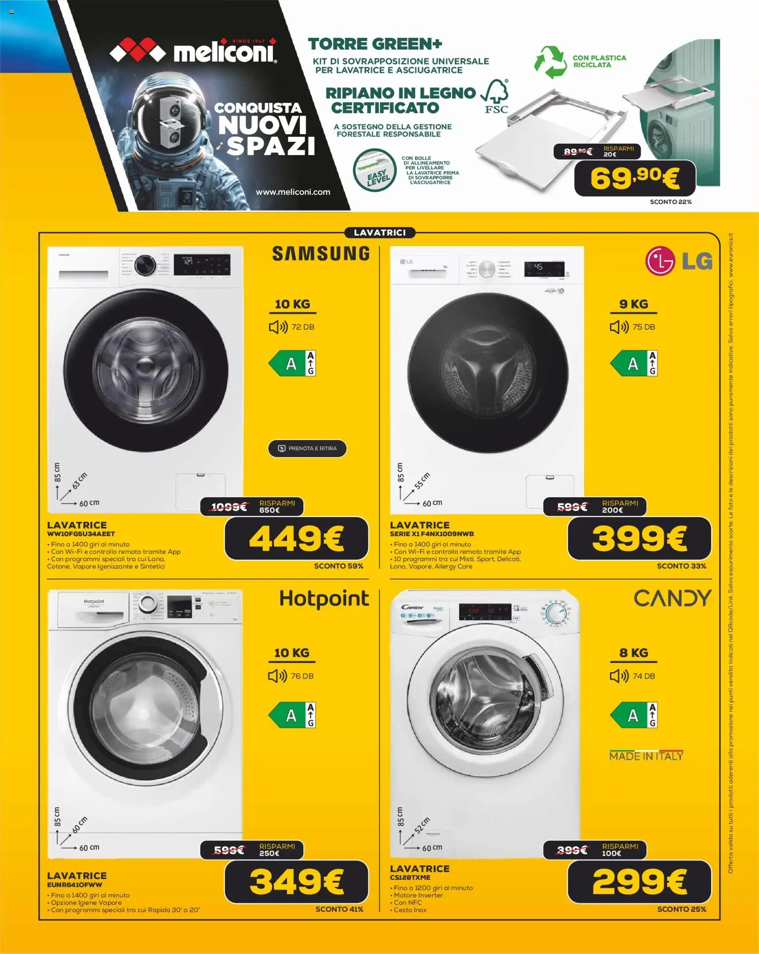 Volantino Euronics del 13.11.2025 | Pagina: 22 | Prodotti: Ripiano, Lavatrice, Asciugatrice, Samsung