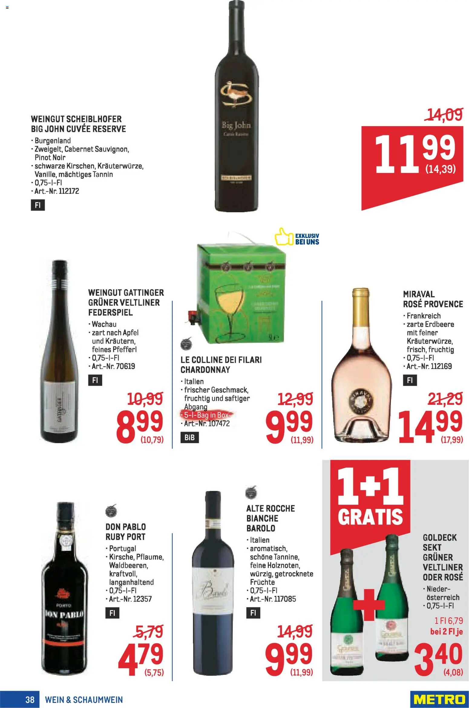 Metro Profi gültig ab 22.01.2026 | Seite: 38 | Produkte: Box, Wein, Äpfel