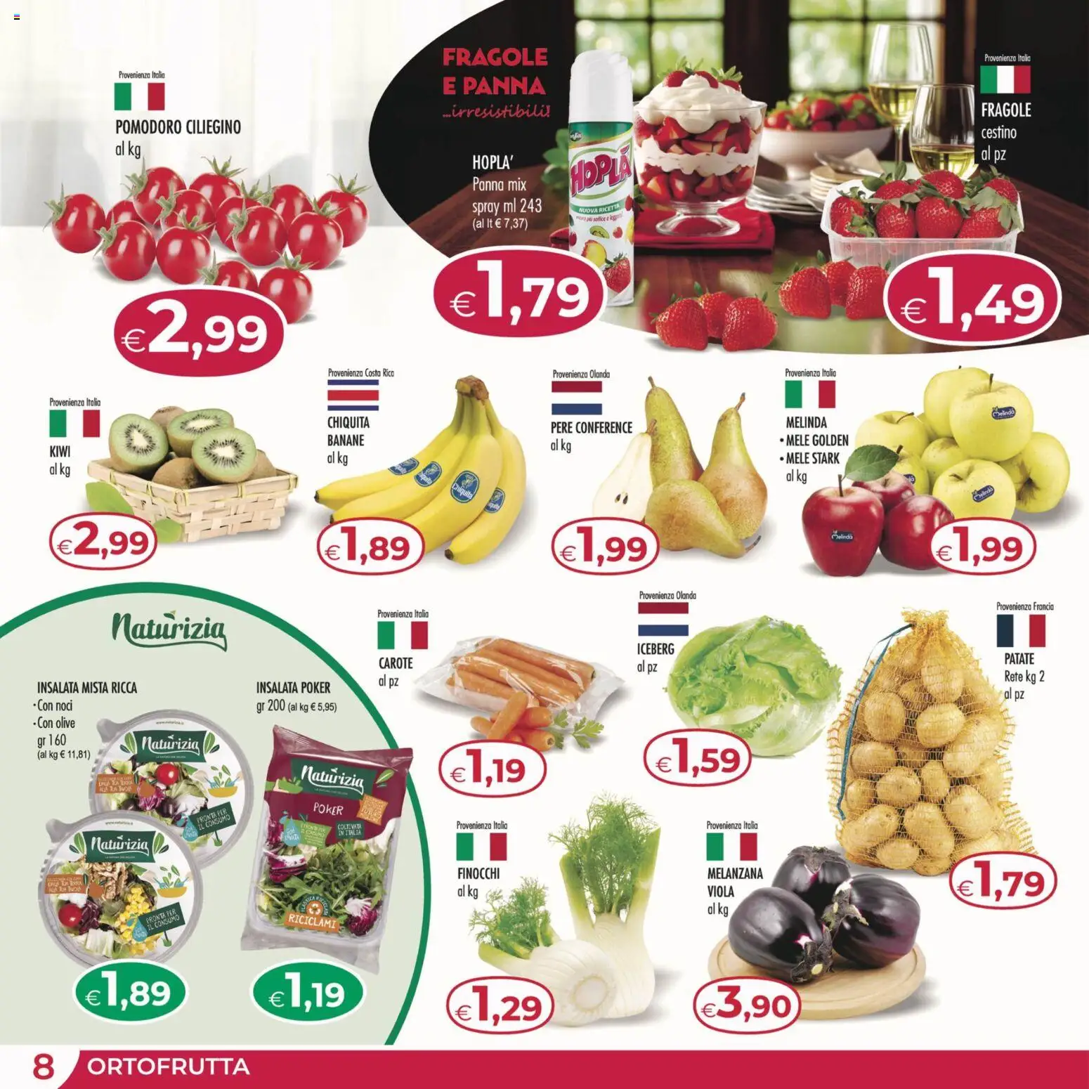 Volantino MerSi Supermercati del 18.03.2026 | Pagina: 8 | Prodotti: Patate, Pomodoro, Olive, Melanzana