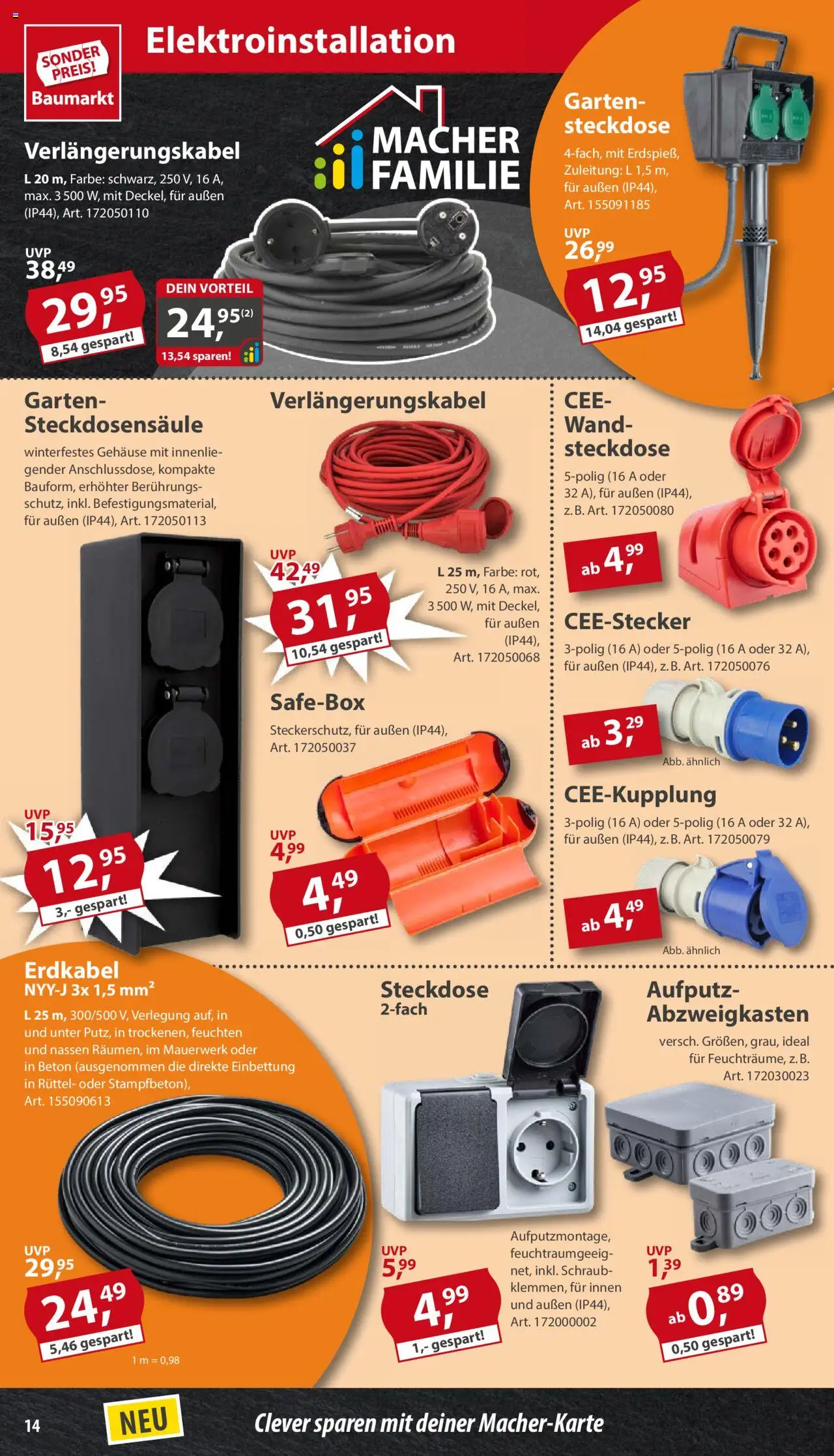 Sonderpreis Baumarkt Prospekt 	 - gültig ab dem 31.05.2025 | Seite: 14 | Produkte: Steckdose