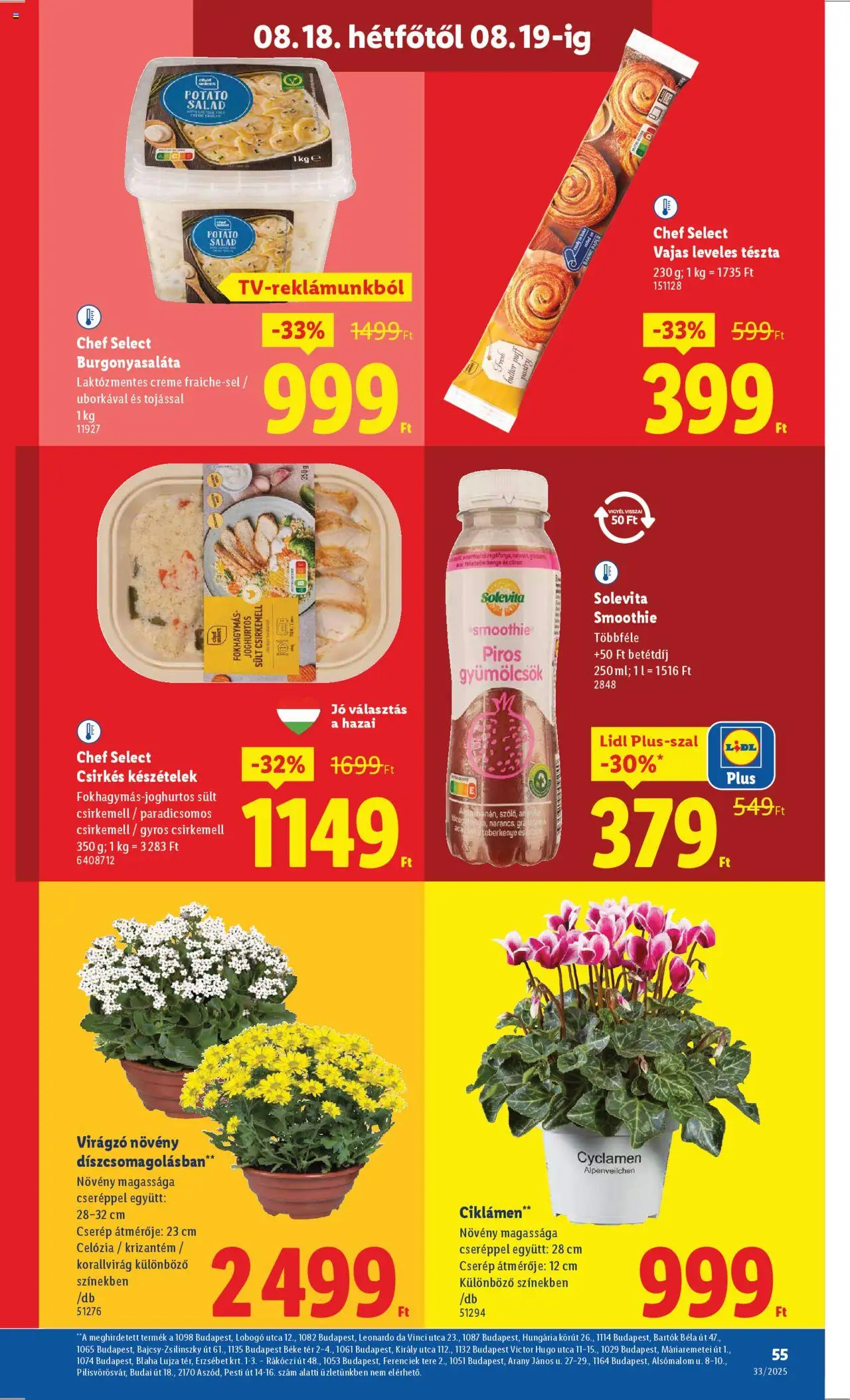 Lidl akciós ujság - amely érvényes a következő dátumtól: 14.08.2025 | Oldal: 55 | Termékek: Készételek, Leveles tészta, Smoothie, Citrom