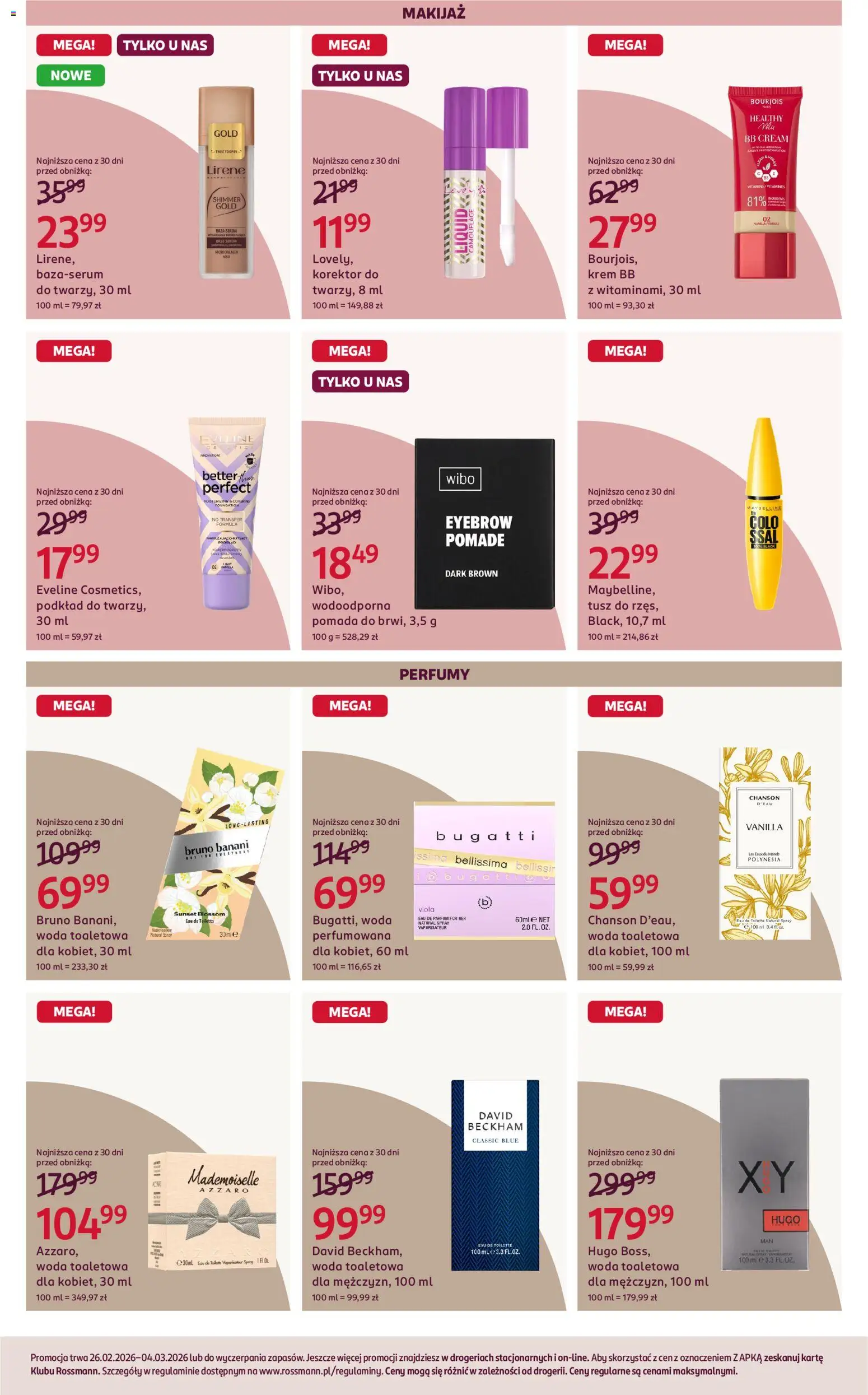 Rossmann Gazetka od 26.02.2026 | Strona: 4 | Produkty: Perfumy, Makijaż, Korektor, Krem