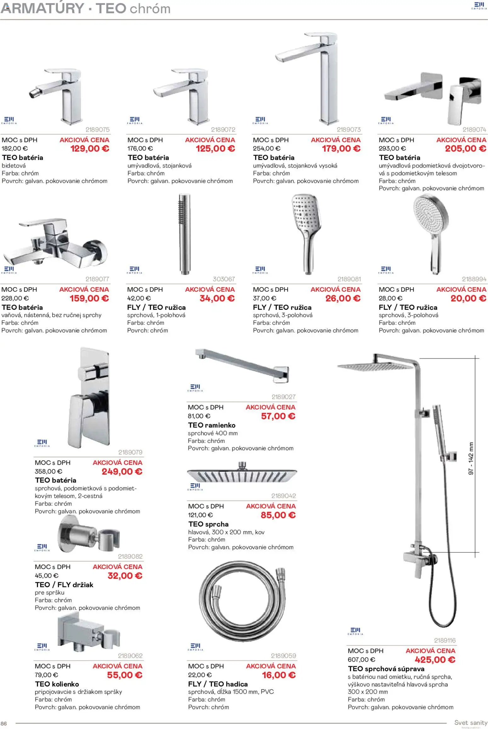 Nové Ingema akcie – leták je platný od 29.10.2025 | Strana: 88 | Produkty: Batéria, Sprcha