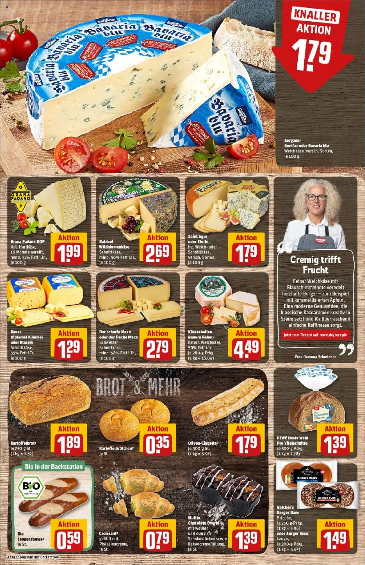 Rewe prospekt Traunreut	 - gültig ab dem 24.08.2025 | Seite: 13 | Produkte: Burger, Croissant, Brot