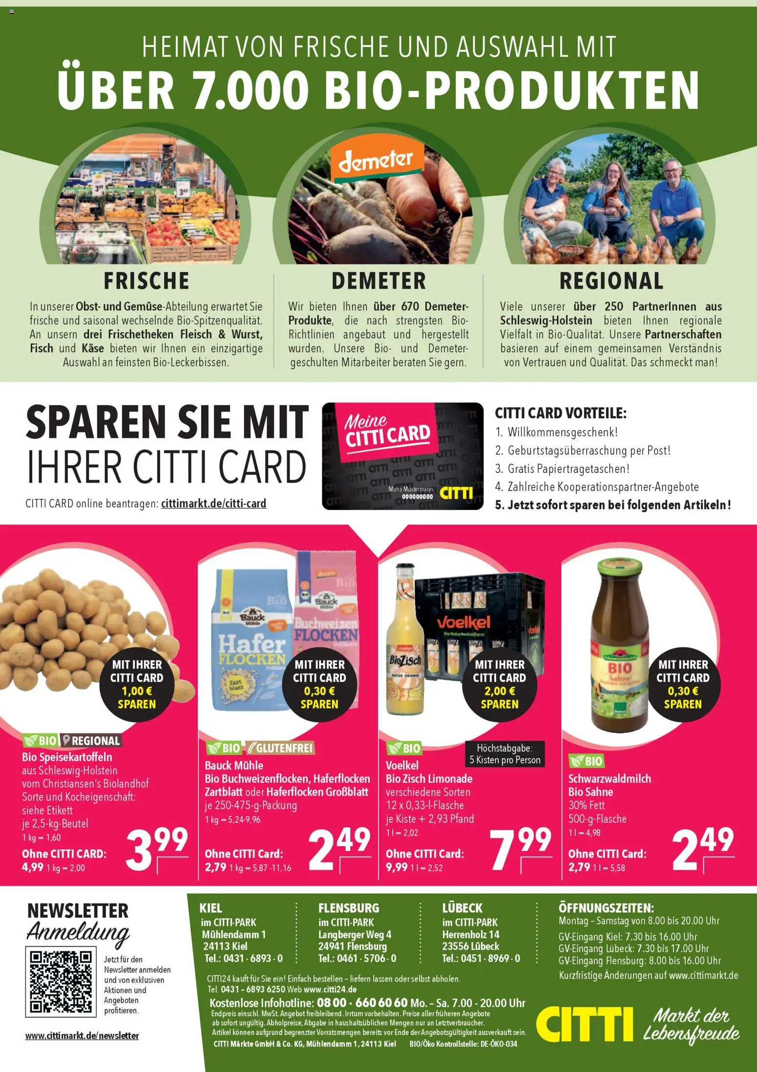 CITTI Markt Bio logisch! – gültig ab 01.04.2026 | Seite: 20 | Produkte: Mühle, Fisch, Obst, Sahne