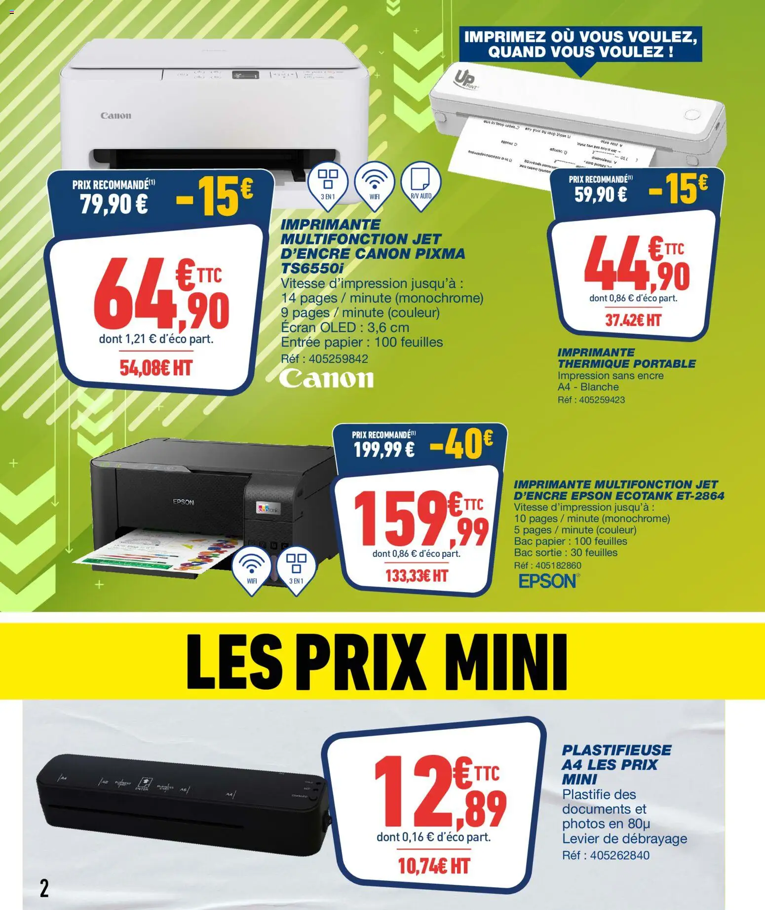 {H1} | Page: 2 | Produits: Imprimante, Plastifieuse, Imprimante multifonction, Portable