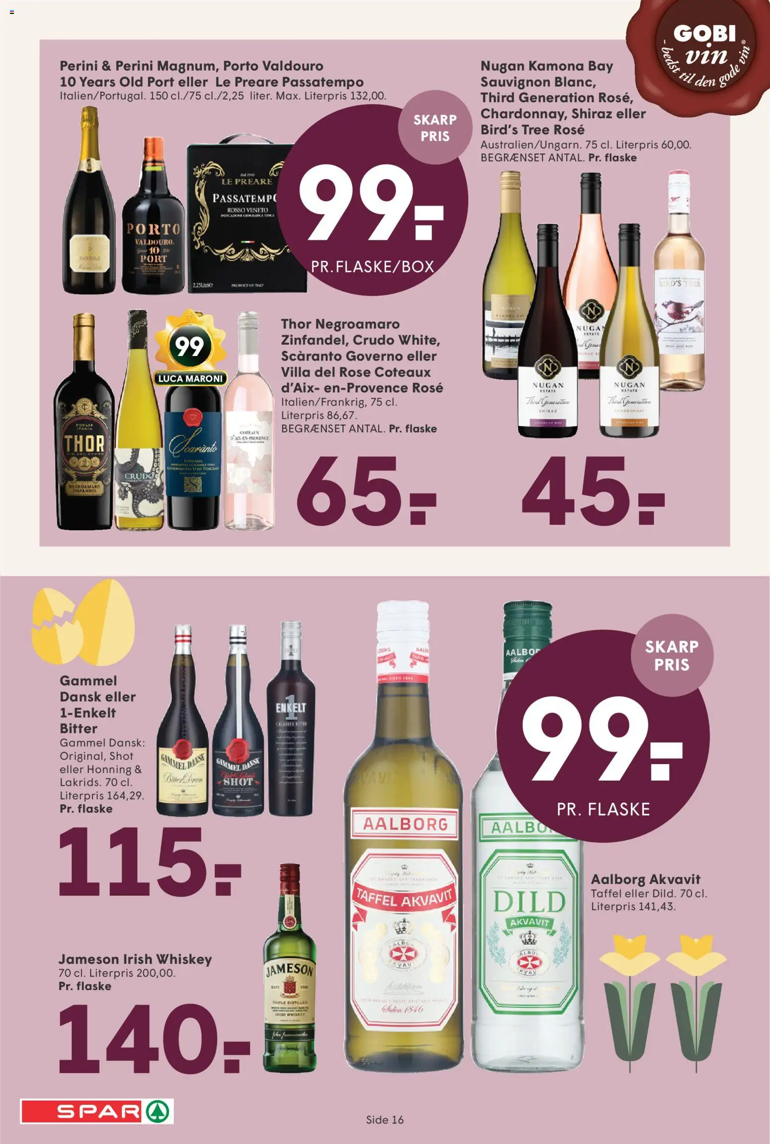 Spar tilbudsavis – gyldig fra 13.03.2026 | Side: 16 | Produkter: Vin, Dild, Honning