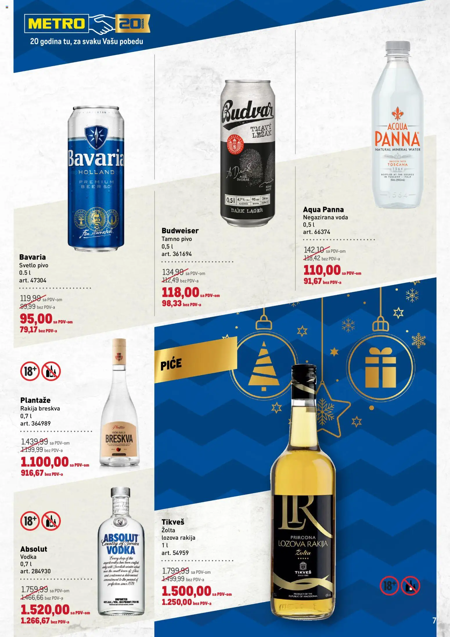 Metro katalog - važi od 11.12.2025 | Strana: 7 | Proizvode: Budweiser, Negazirana voda, Voda, Breskva