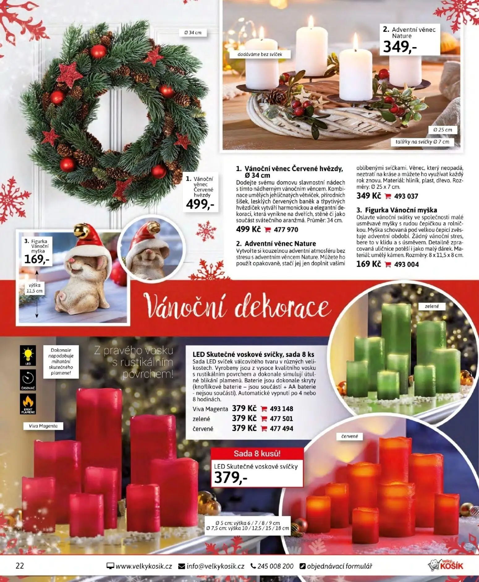 Velký Košík katalog listopad 2025 od 01.11.2025 | Strana: 22 | Produkty: Baterie, Vánoční dekorace, LED, Dekorace