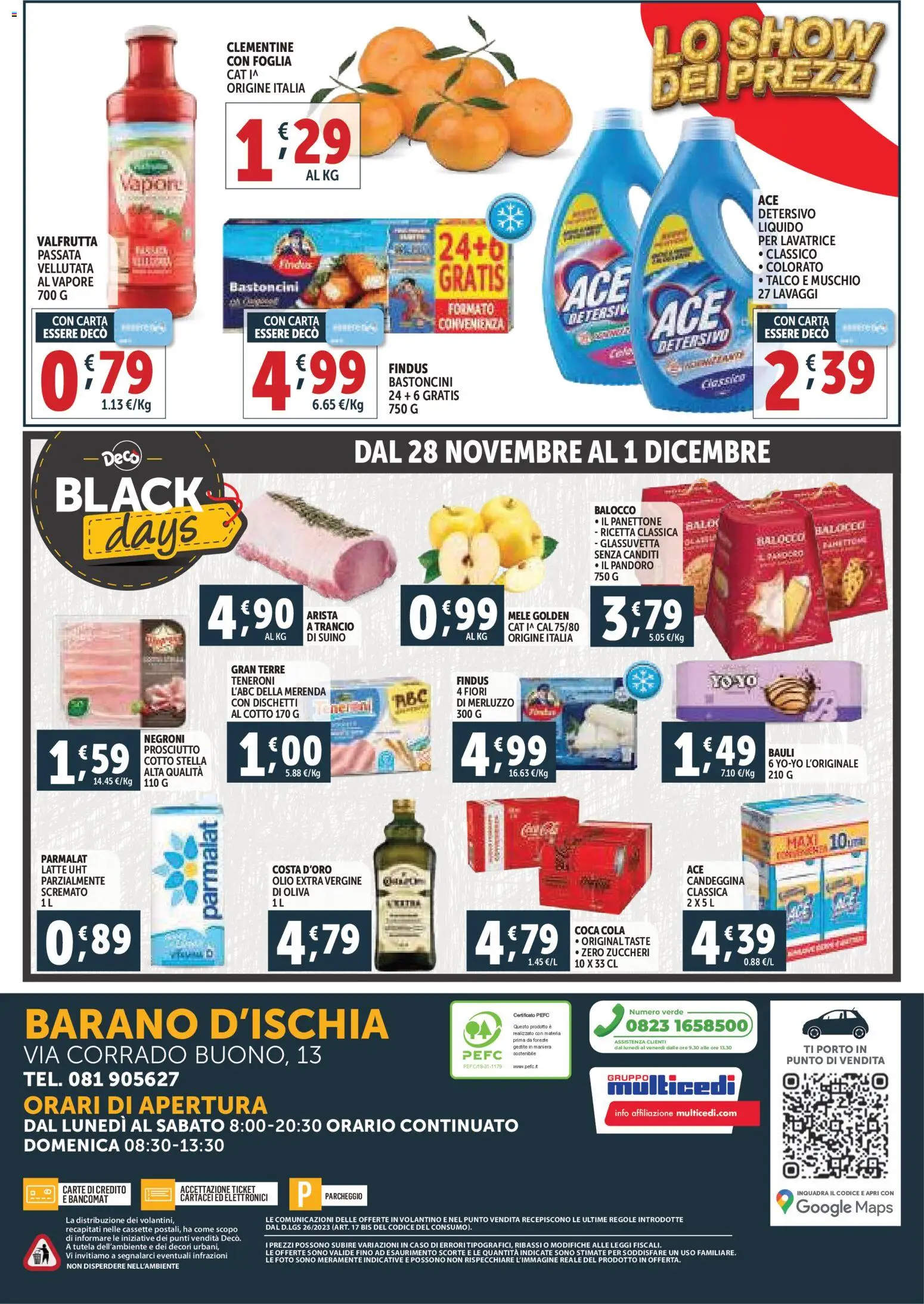 Volantino Decò del 20.11.2025 | Pagina: 20 | Prodotti: Prosciutto Cotto, Mele, Pandoro, Olio extra vergine