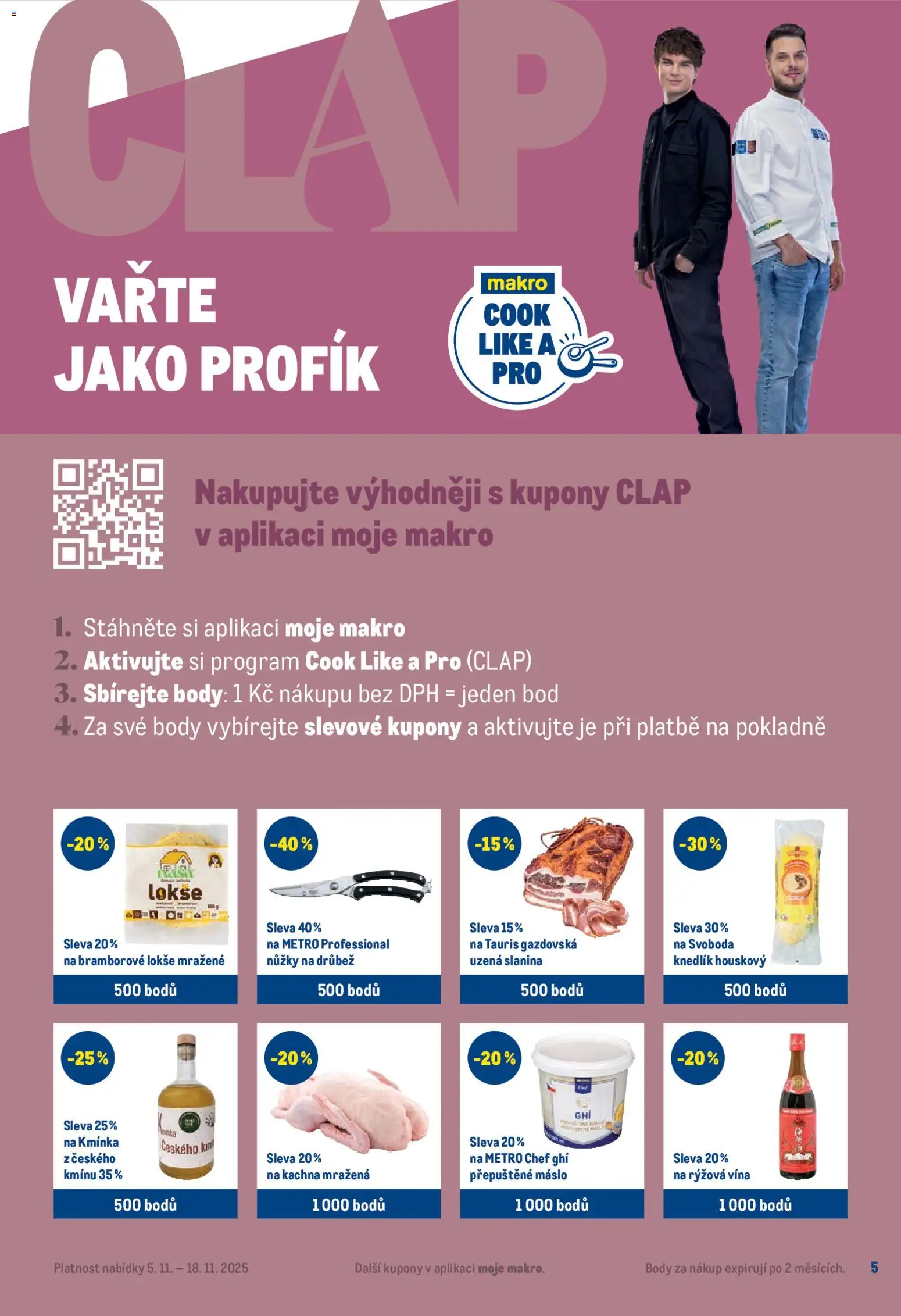 Makro leták - Pro milovníky jídla od 05.11.2025 | Strana: 5 | Produkty: Ghí, Nůžky, Kachna, Body