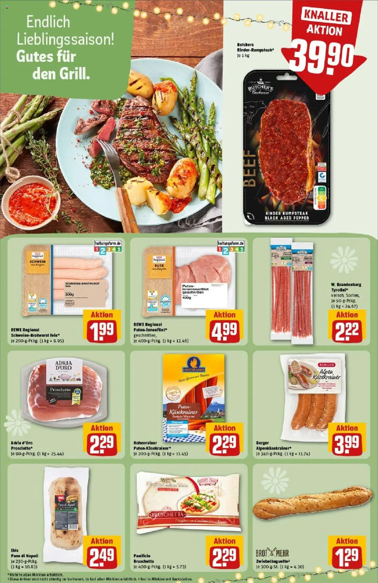 Rewe prospekt Dachau	 - gültig ab dem 13.07.2025 | Seite: 20 | Produkte: Pute, Baguette, Käsekrainer, Steak