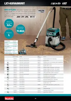 Makita-mainoslehti voimassa 01.12.2025 alkaen | Sivu: 14 | Tuotteet: Letku, Imuri