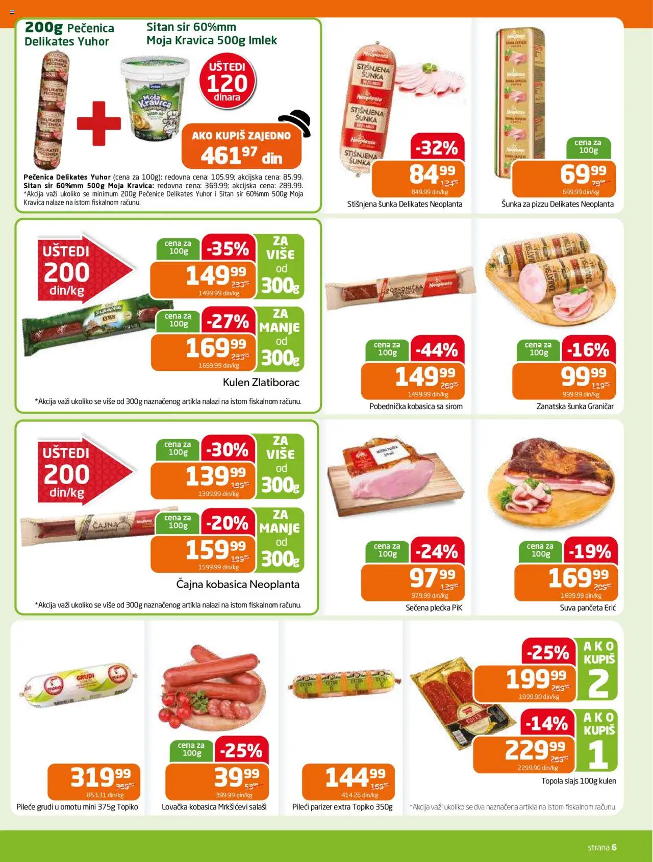 Gomex katalog - važi od 13.08.2025 | Strana: 6 | Proizvode: Pileće grudi, Moja kravica, Sir, Šunka