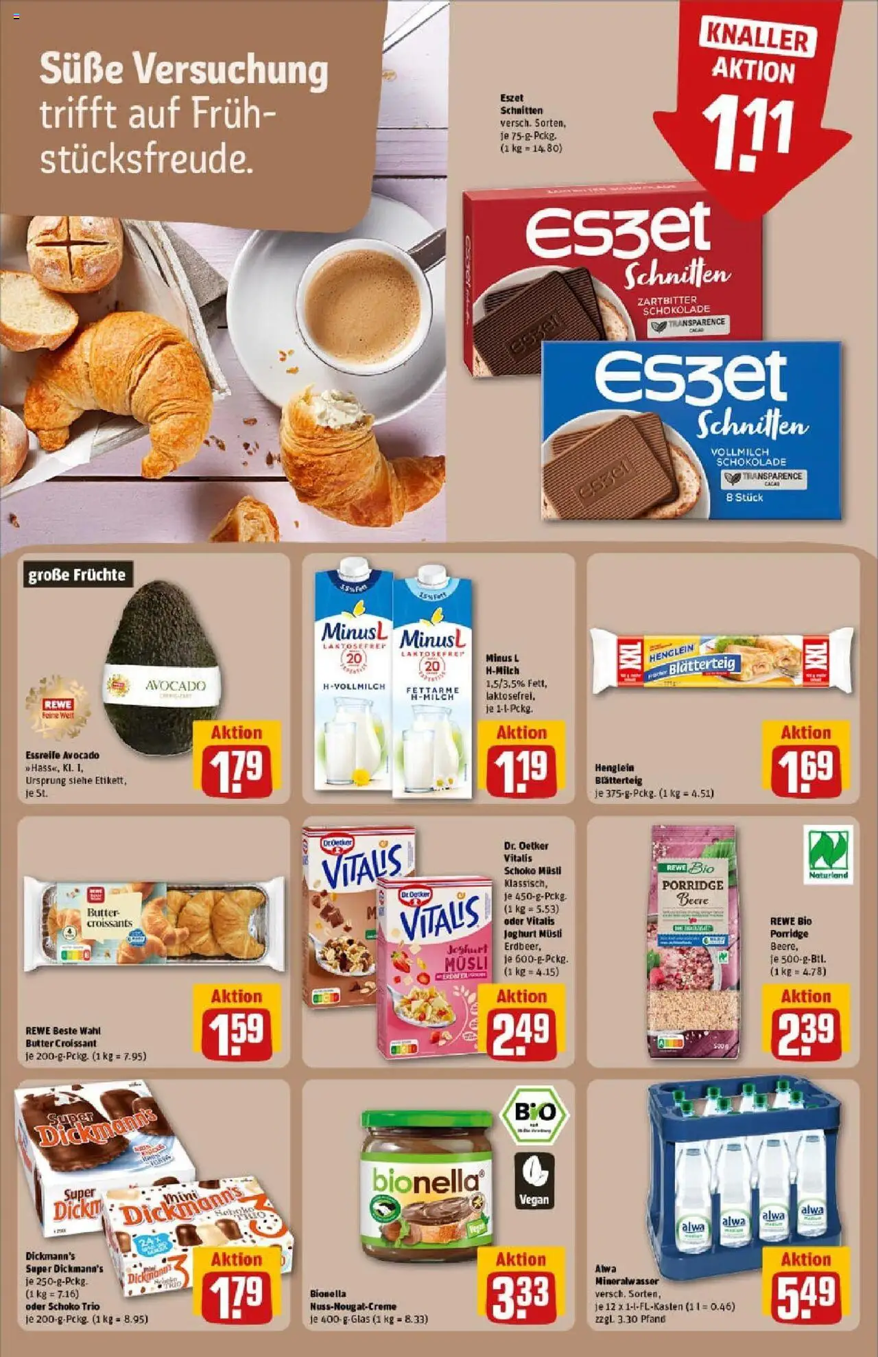 Rewe prospekt Heppenheim	 - gültig ab dem 06.07.2025 | Seite: 22 | Produkte: Schokolade, Mineralwasser, Croissant, Avocado