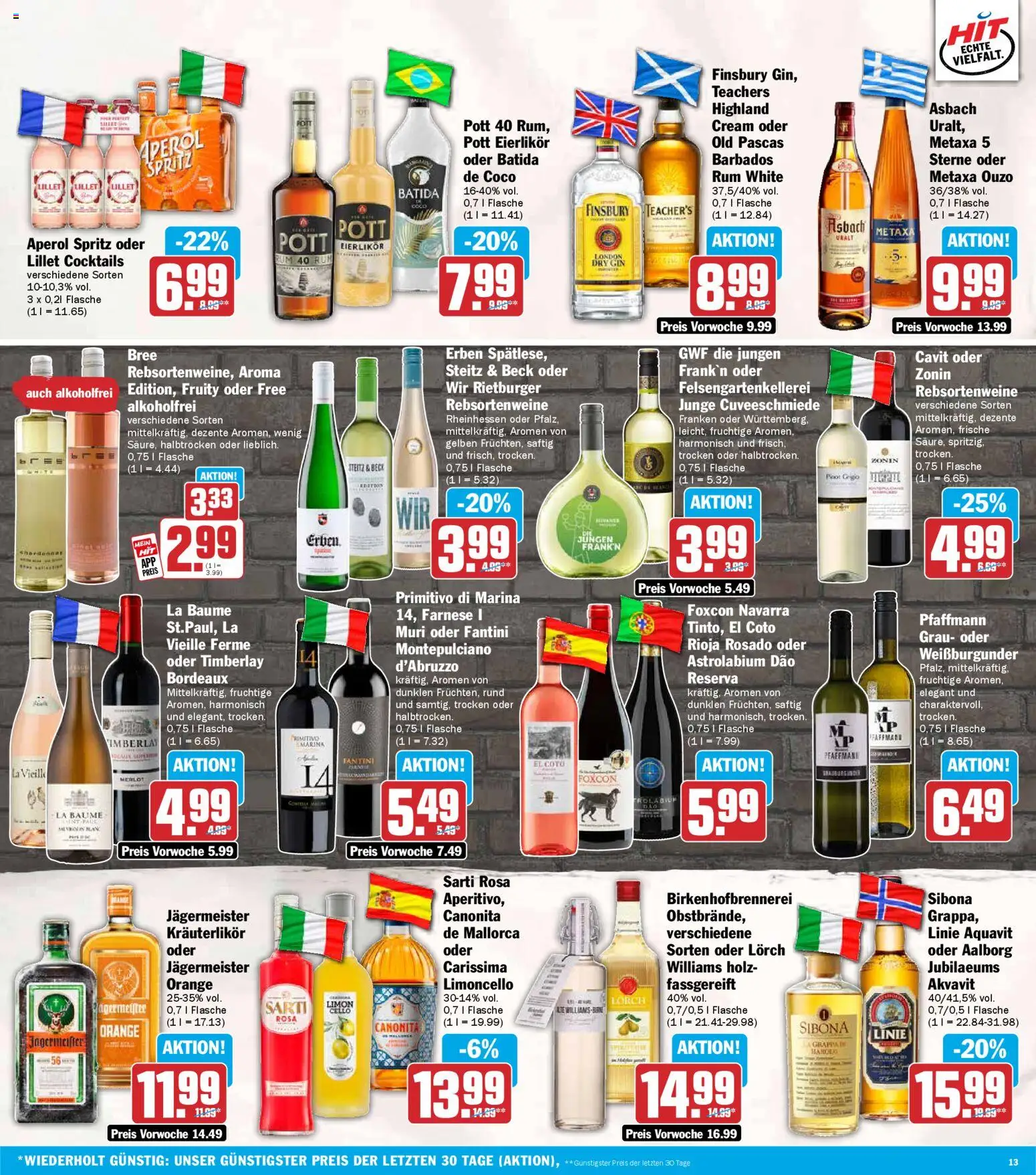 HIT Prospekt 	 – gültig ab 16.02.2026 | Seite: 13 | Produkte: Rum, Merlot, Lillet, Aperol