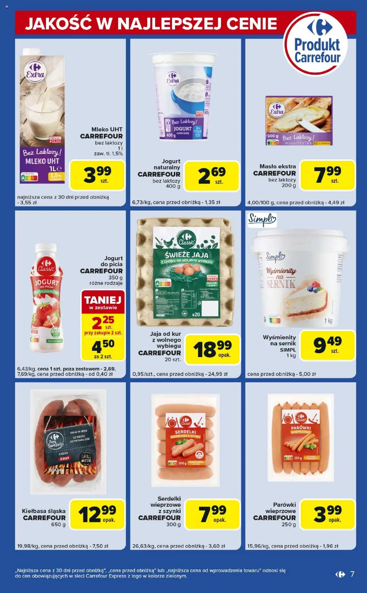 Carrefour Gazetka - Express II od 29.07.2025 | Strona: 7 | Produkty: Kiełbasa, Jogurt naturalny, Kiełbasa śląska, Masło