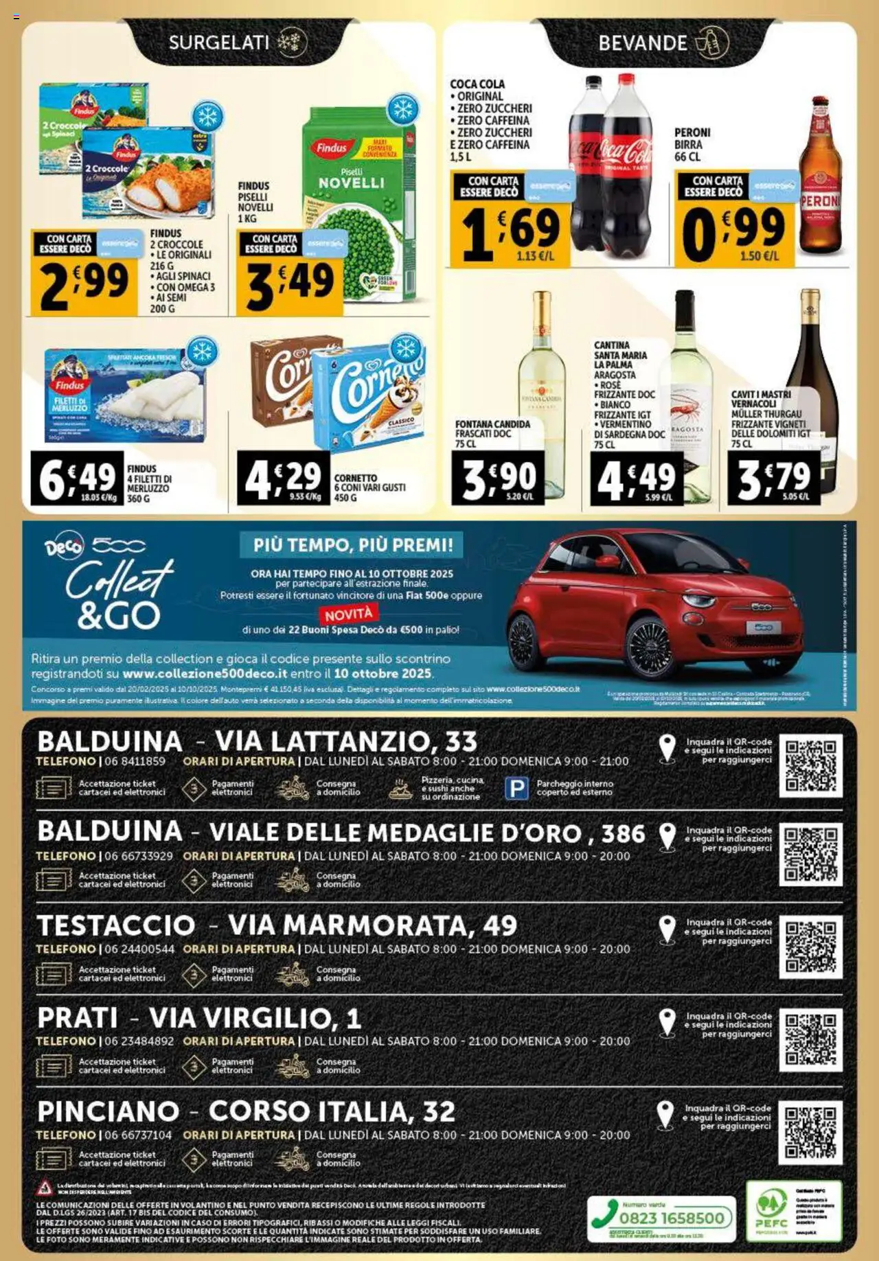 Volantino Decò del 12.09.2025 | Pagina: 4 | Prodotti: Telefono, Piselli, Sushi, Coca Cola