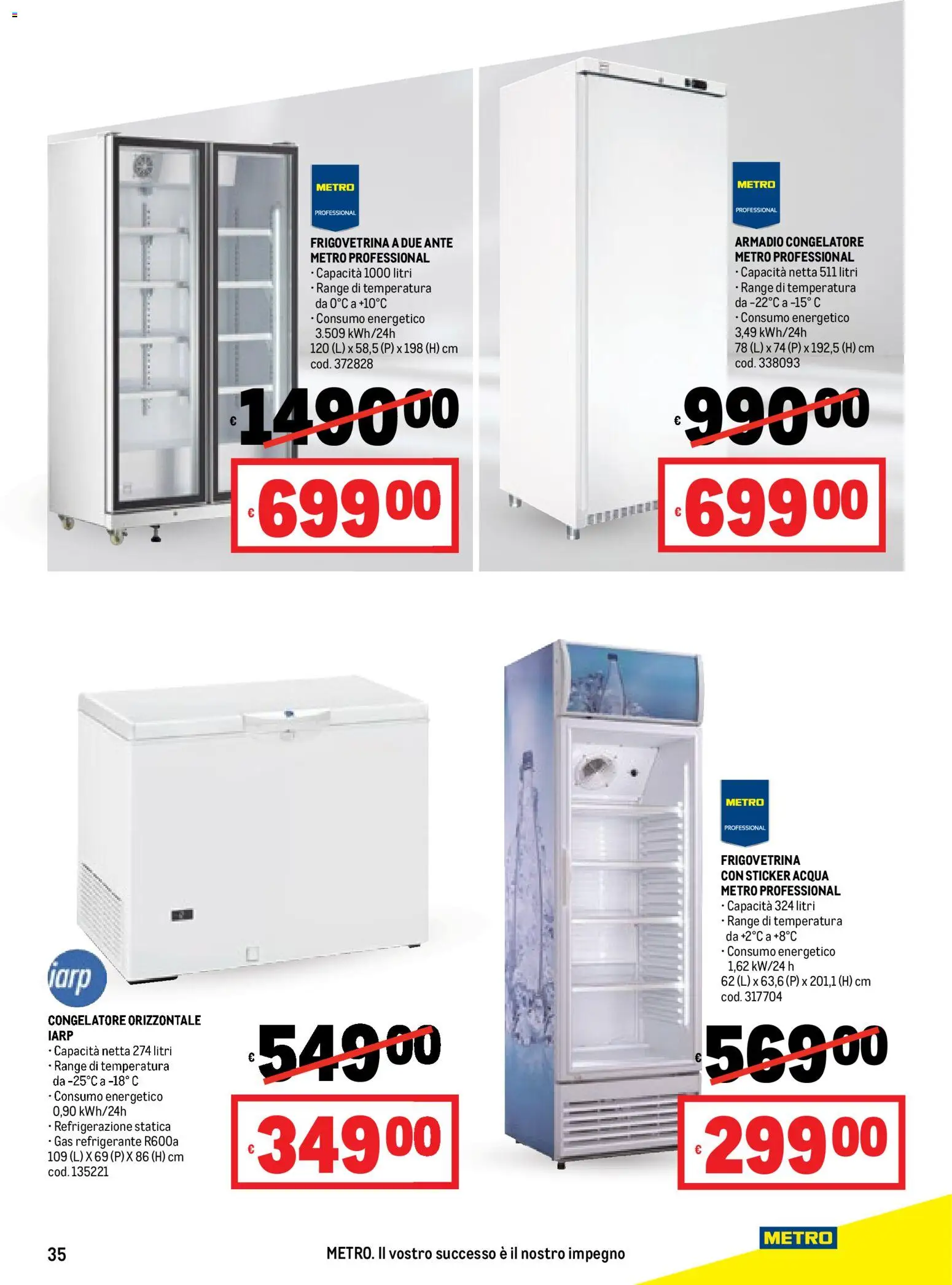 Volantino Metro del 22.01.2026 | Pagina: 35 | Prodotti: Acqua, Congelatore, Armadio