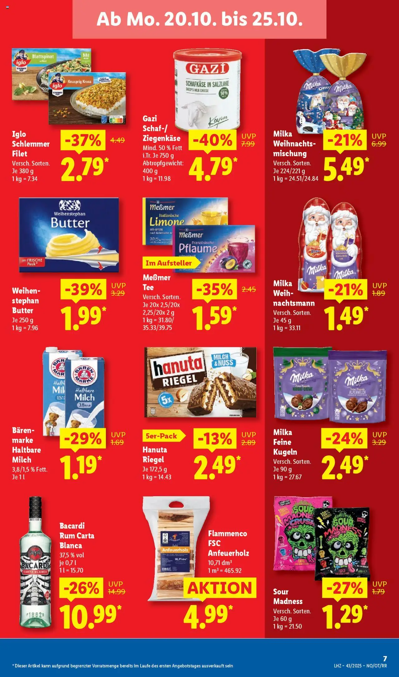 Lidl Prospekt Brakel – gültig ab 20.10.2025 | Seite: 15 | Produkte: Bacardi, Butter, Rum, Ziegenkäse