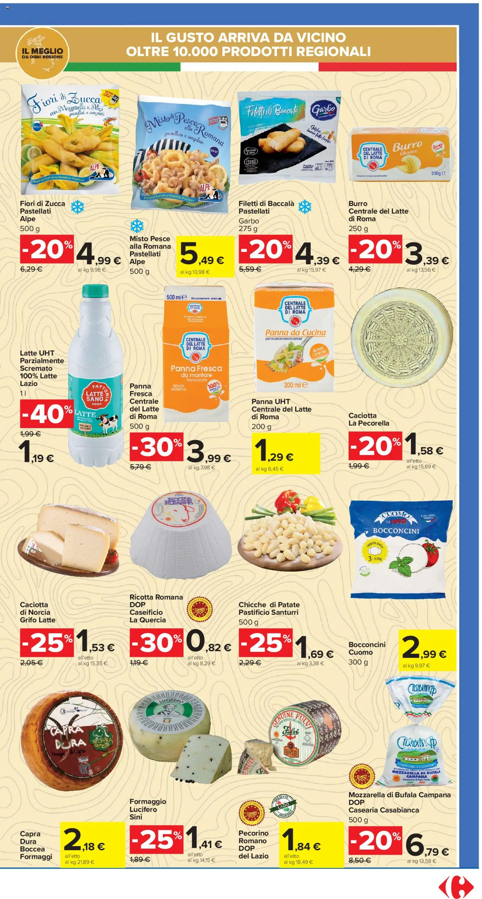 Volantino Carrefour del 16.12.2025 | Pagina: 13 | Prodotti: Panna, Latte, Formaggio, Pecorino