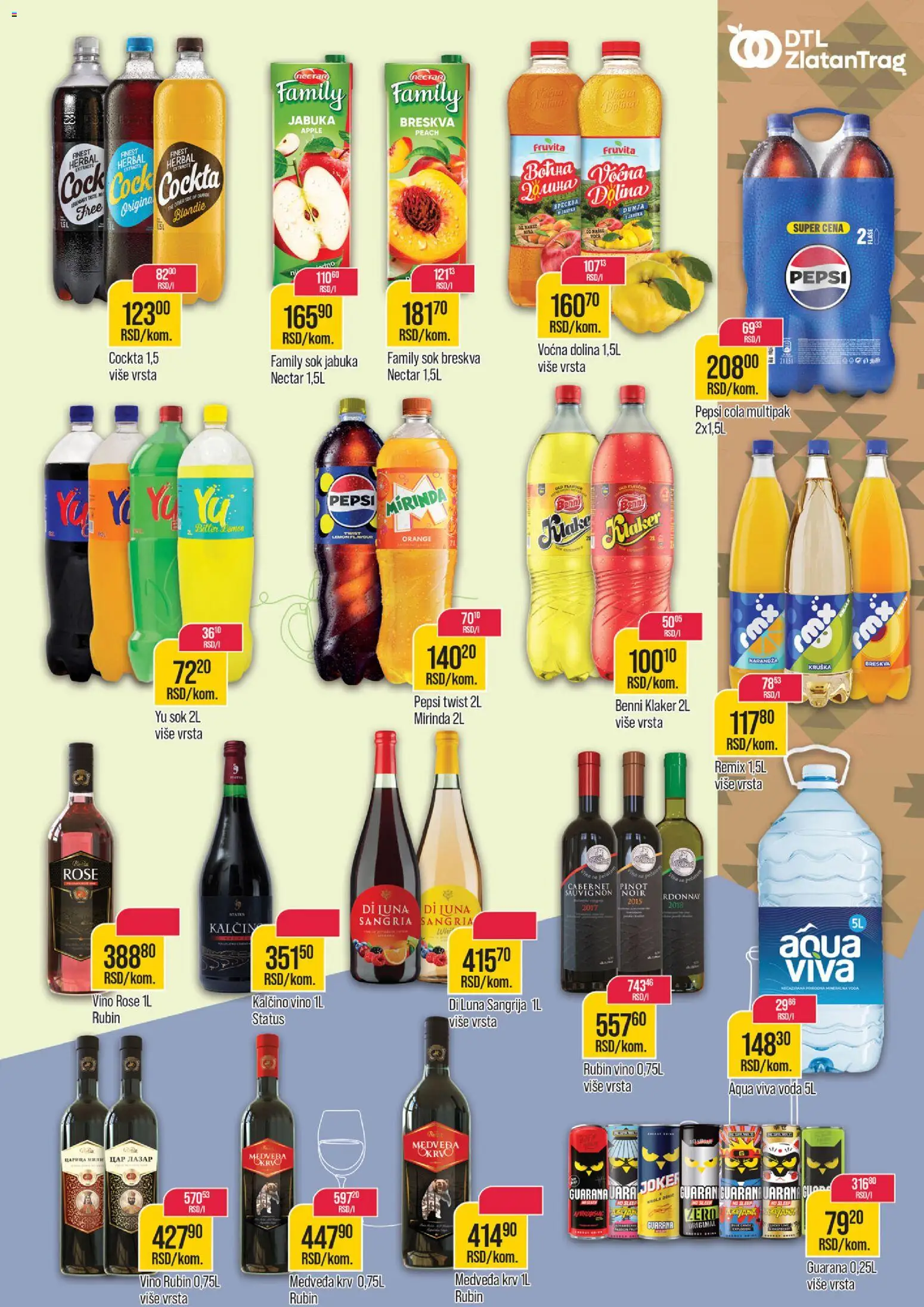 Zlatan Trag katalog - važi od 14.01.2026 | Strana: 9 | Proizvode: Fruvita, Vino, Breskva, Pepsi