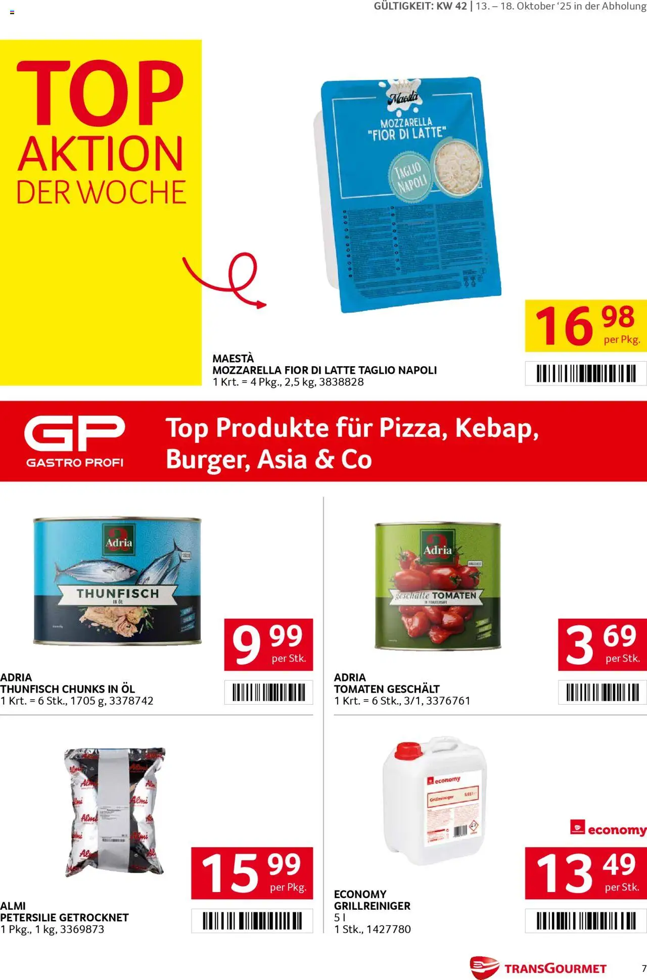 Transgourmet Flugblatt gültig ab 13.10.2025 | Seite: 7 | Produkte: Petersilie, Öl, Tomaten