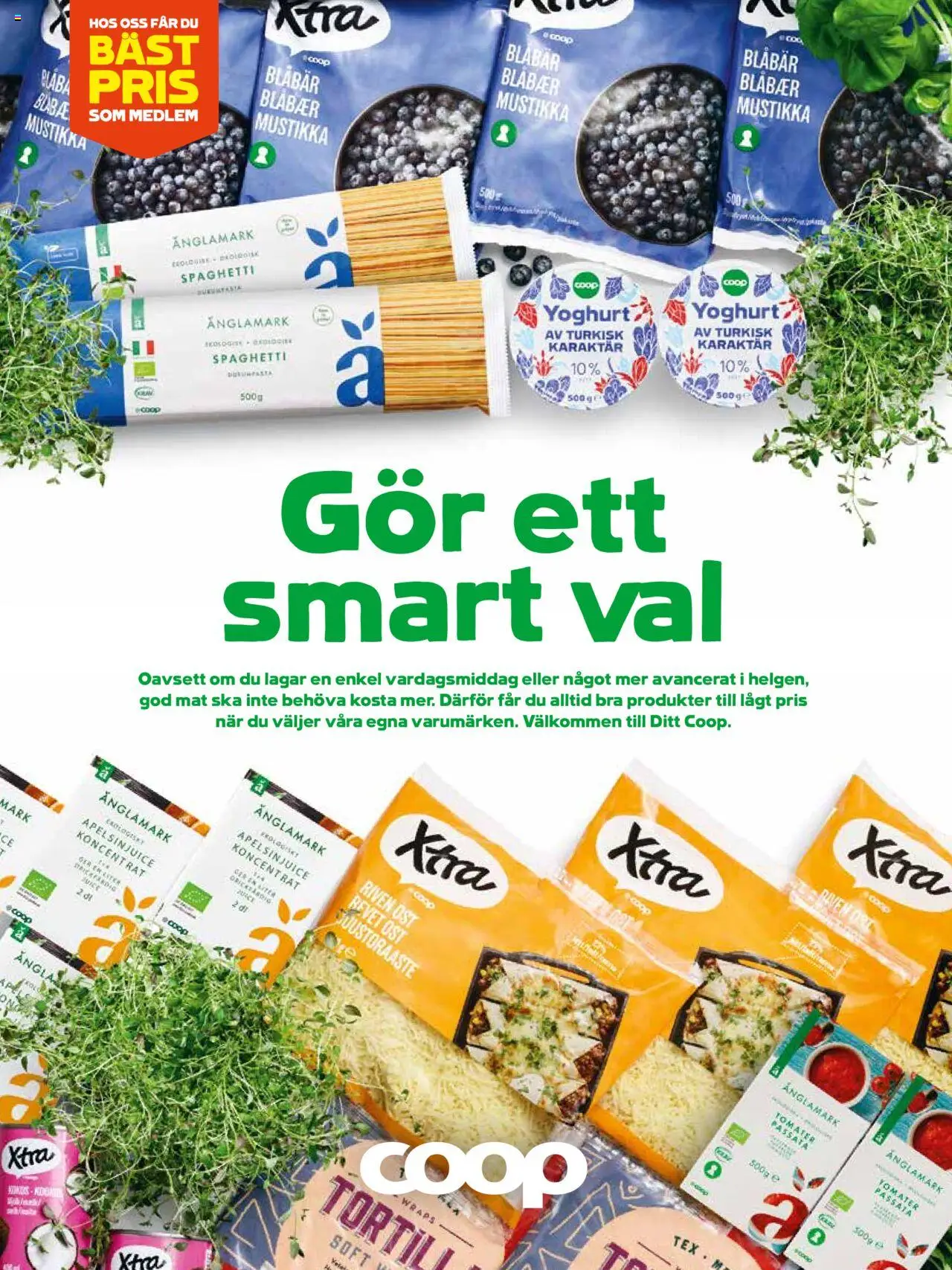 Coop reklamblad aktuell från 18.03.2024 | Sida: 51 | Produkter: Riven ost, Yoghurt, Spaghetti, Blåbär