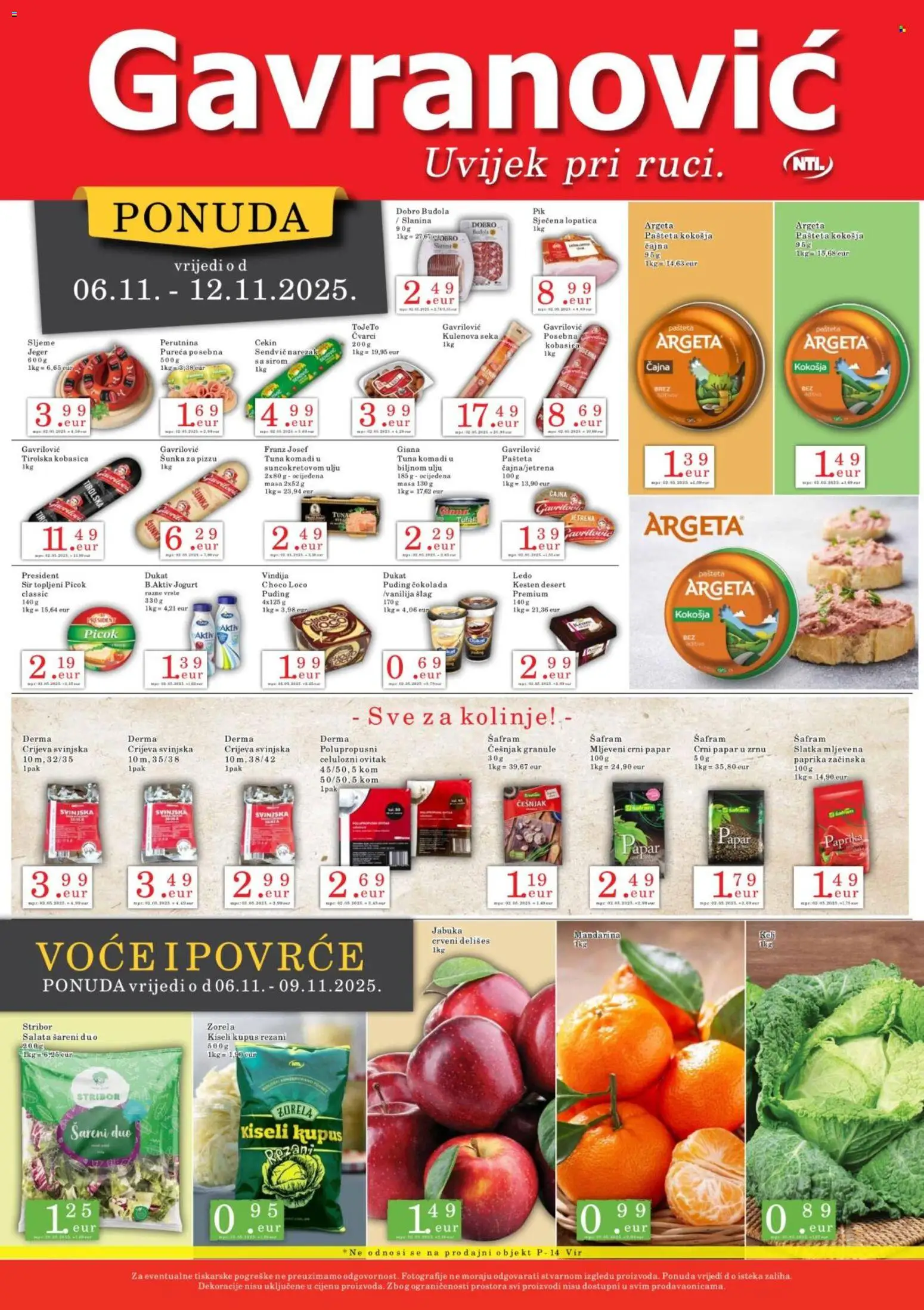 Gavranović katalog | vrijedi od 06.11.2025 | Stranica: 2 | Proizvodi: Čokolada, Puding, Paprika, Šlag