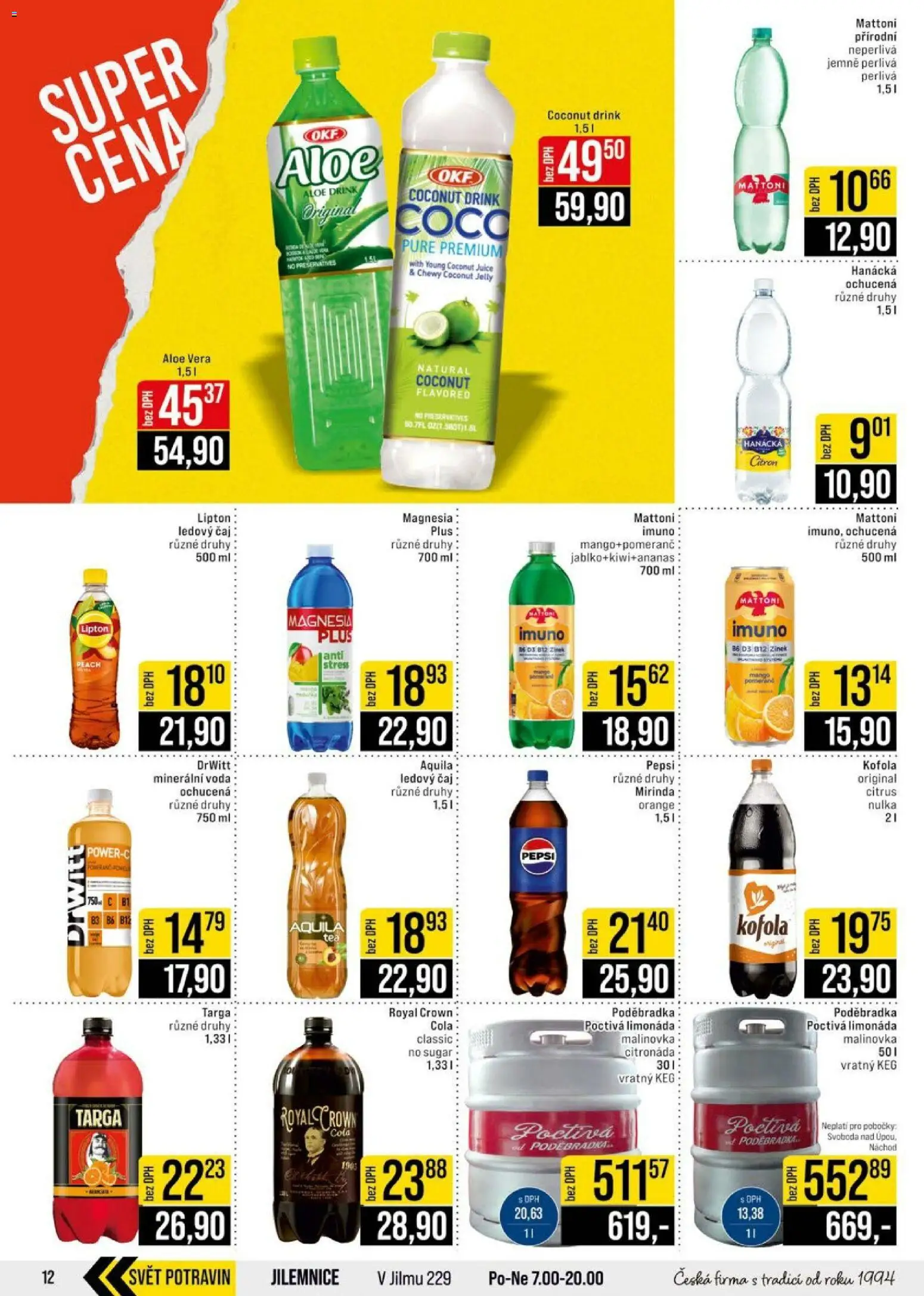 Jip leták - Cash & Carry od 01.04.2026 | Strana: 12 | Produkty: Magnesia, Aloe vera, Aquila, Ledový čaj