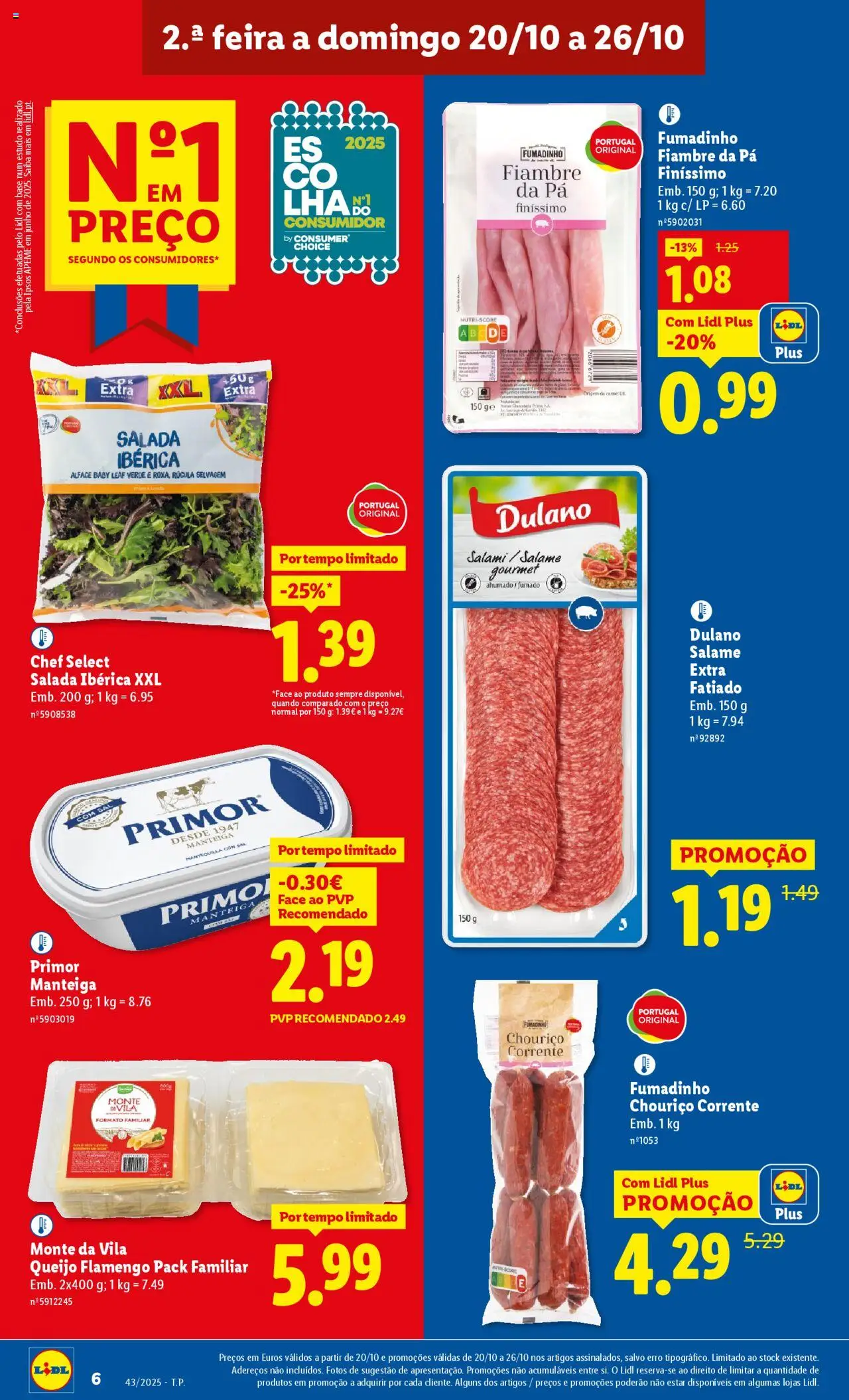 Lidl folheto │ válido de 20.10.2025 | Página: 6 | Produtos: Base, Manteiga, Queijo, Alface