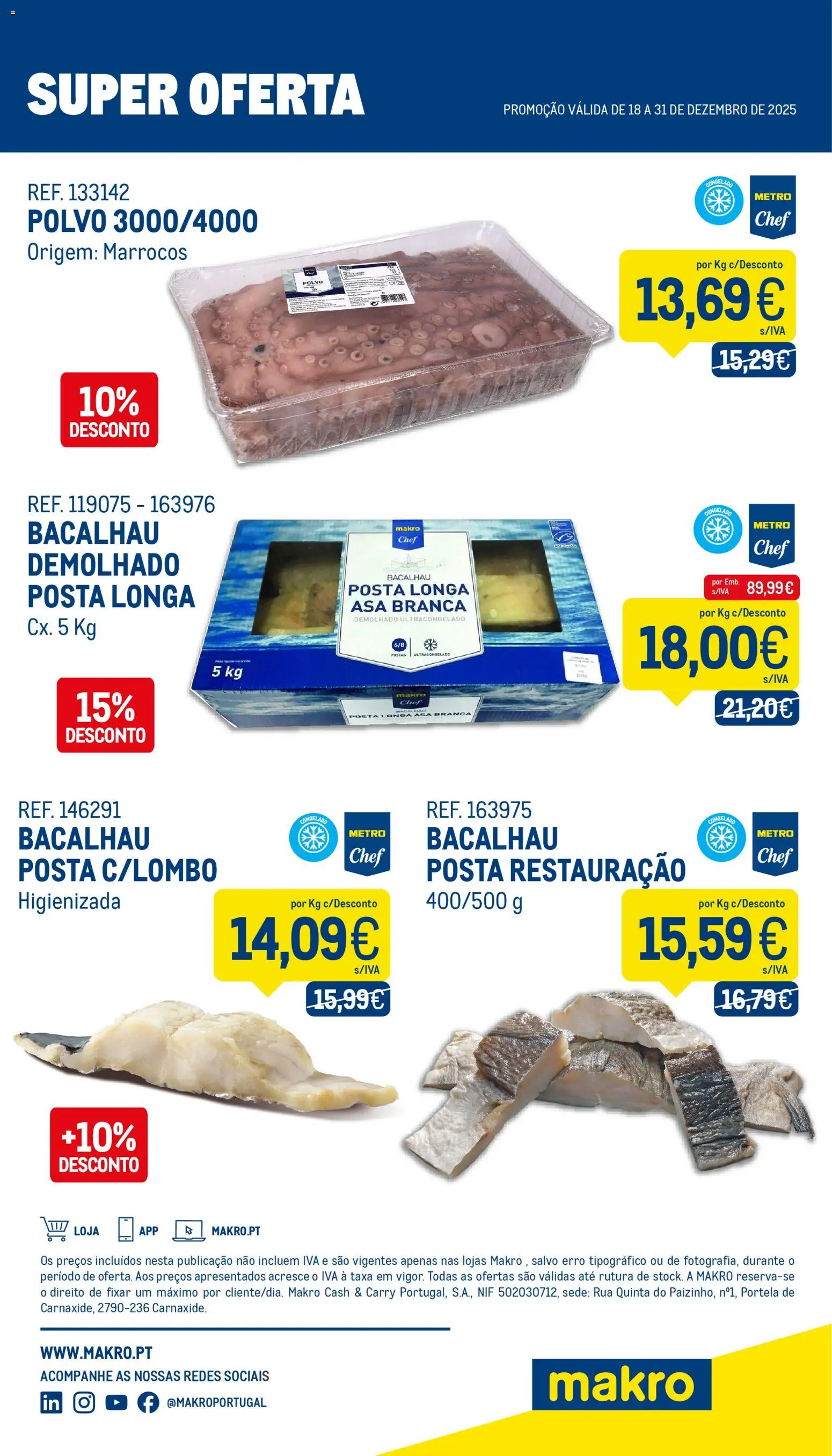 Makro folheto │ válido de 18.12.2025 | Página: 3 | Produtos: Bacalhau, Polvo
