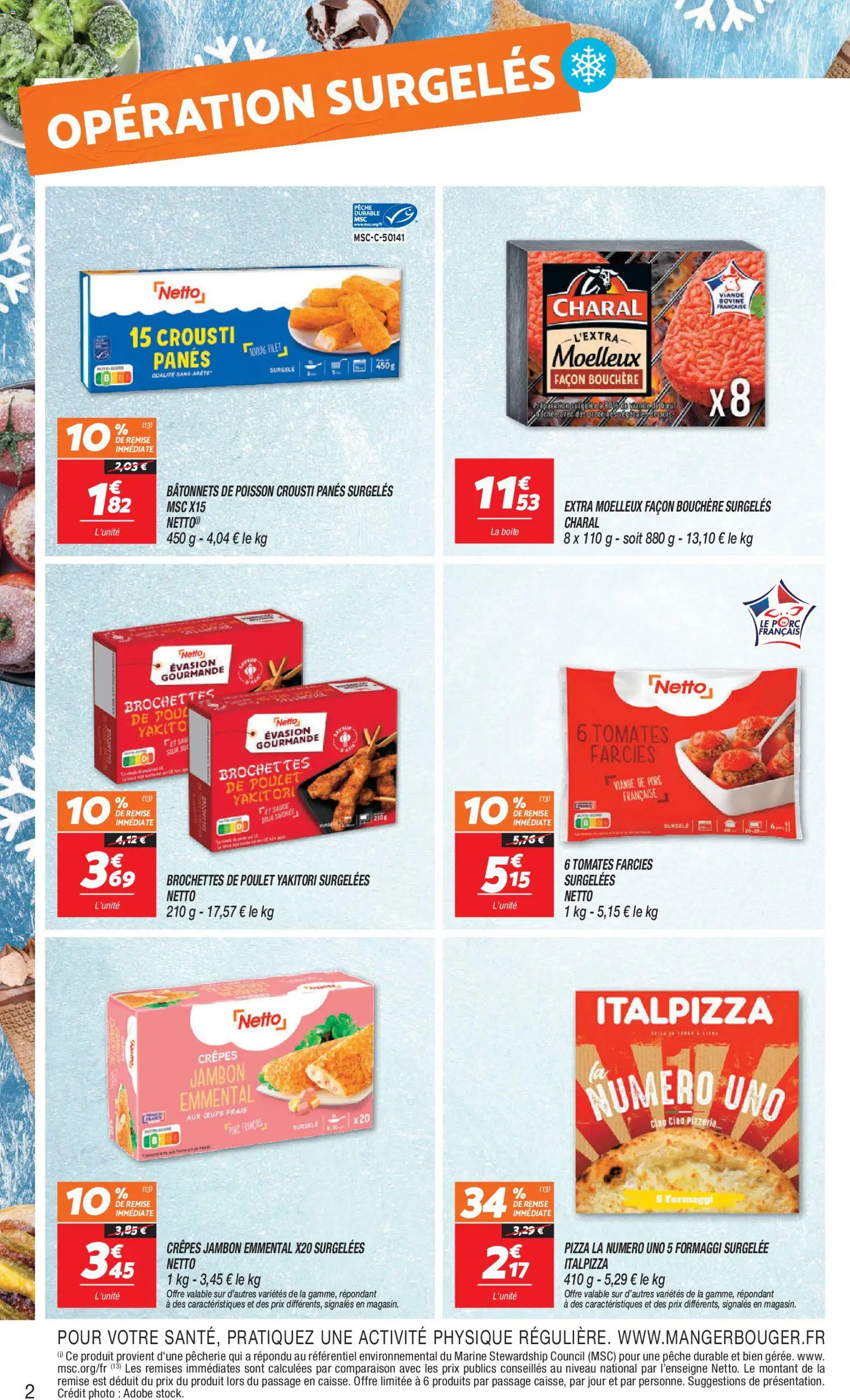 {H1} | Page: 2 | Produits: Viande de porc, Emmental, Store, Jambon