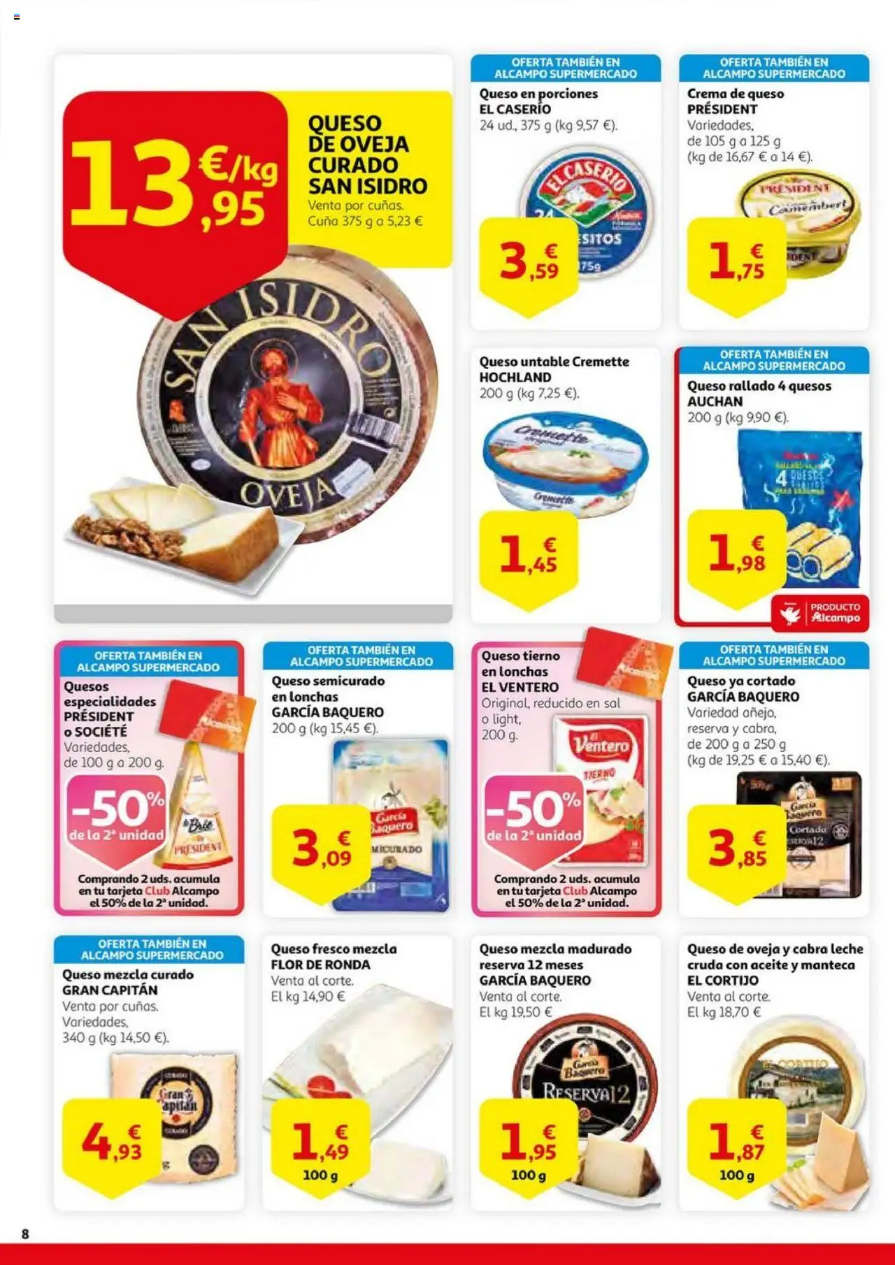 Alcampo - HG Unificado Madrid │ válido desde el 01.07.2025 | Página: 8 | Productos: Aceite, Queso rallado, Crema, Cuna