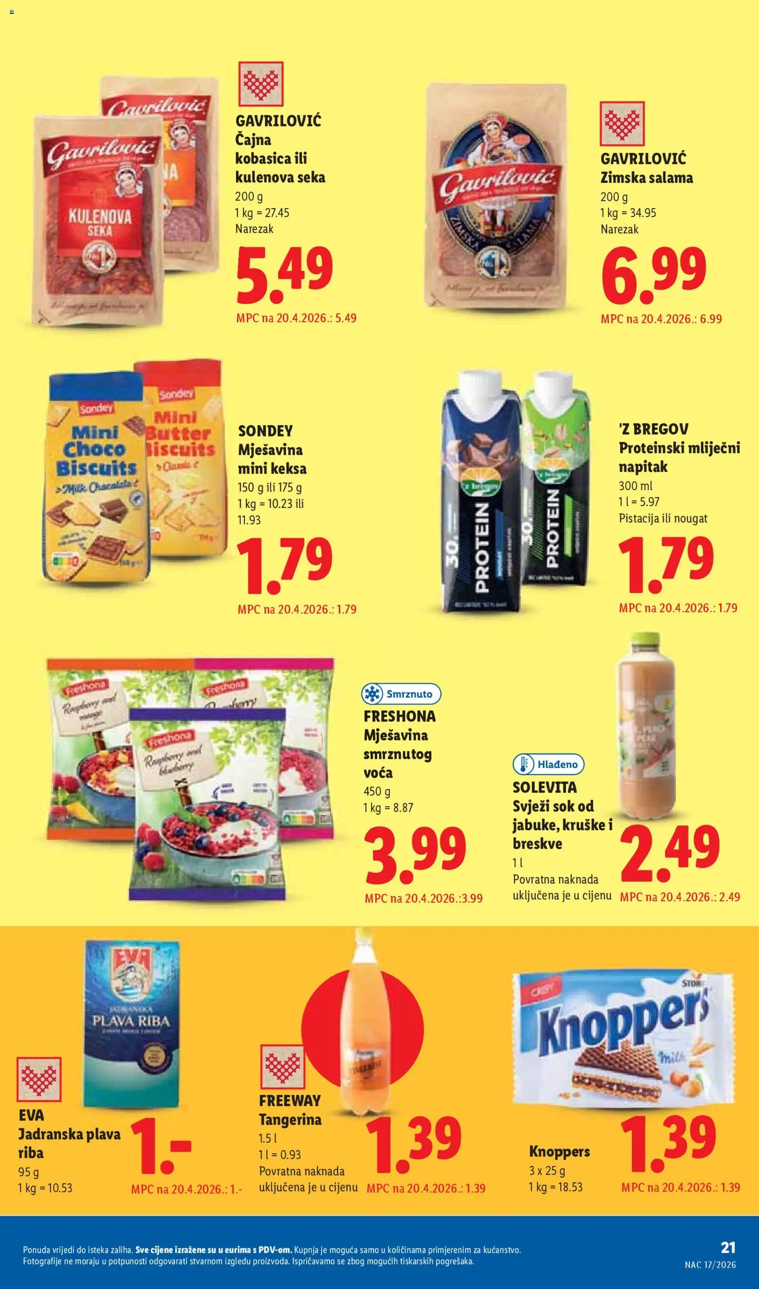 Lidl katalog | vrijedi od 20.04.2026 | Stranica: 21 | Proizvodi: Salama, Riba, Narezak, Kobasica