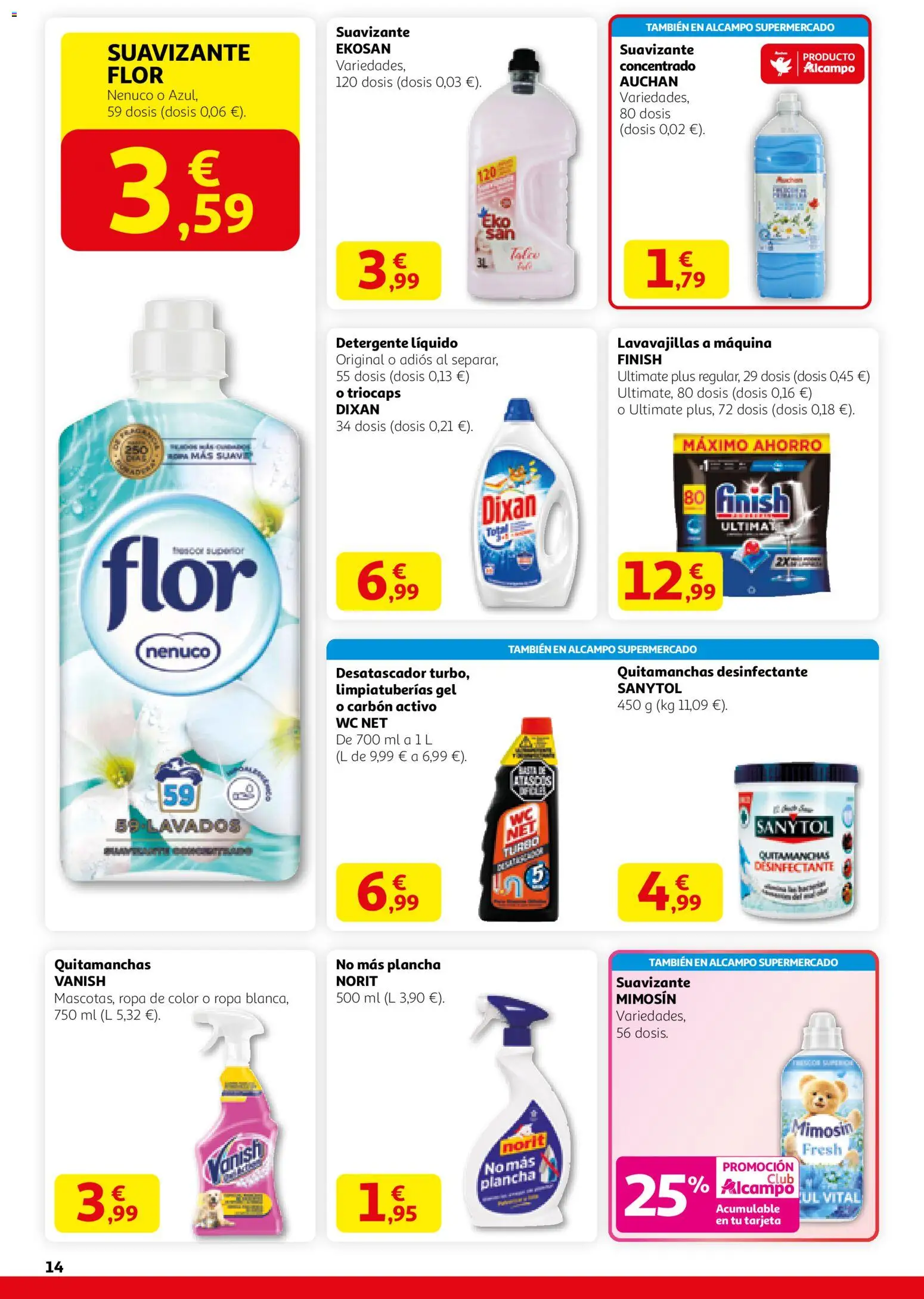 Alcampo - HG Nacional Unifcado  │ válido desde el 12.02.2026 | Página: 14 | Productos: Quitamanchas, Detergente, Detergente líquido, Lavavajillas
