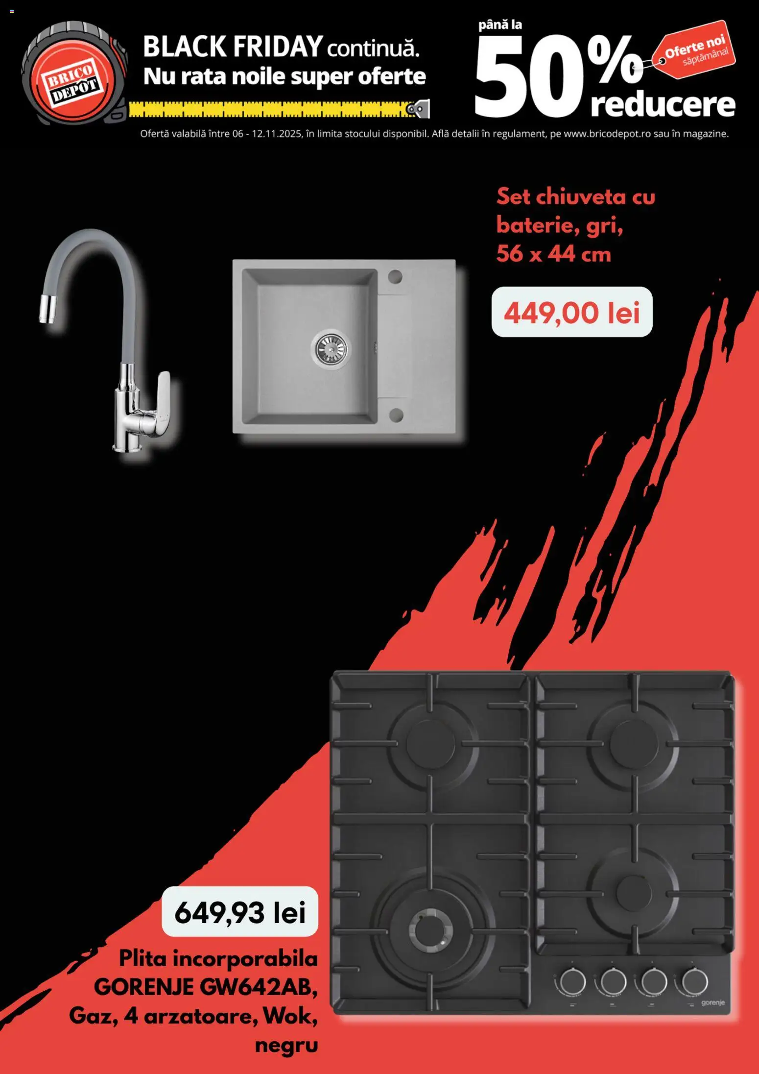 Noul catalog Brico Depot – valabil de la 06.11.2025 | Pagină: 3 | Produse: Plită, Chiuvetă, Rață