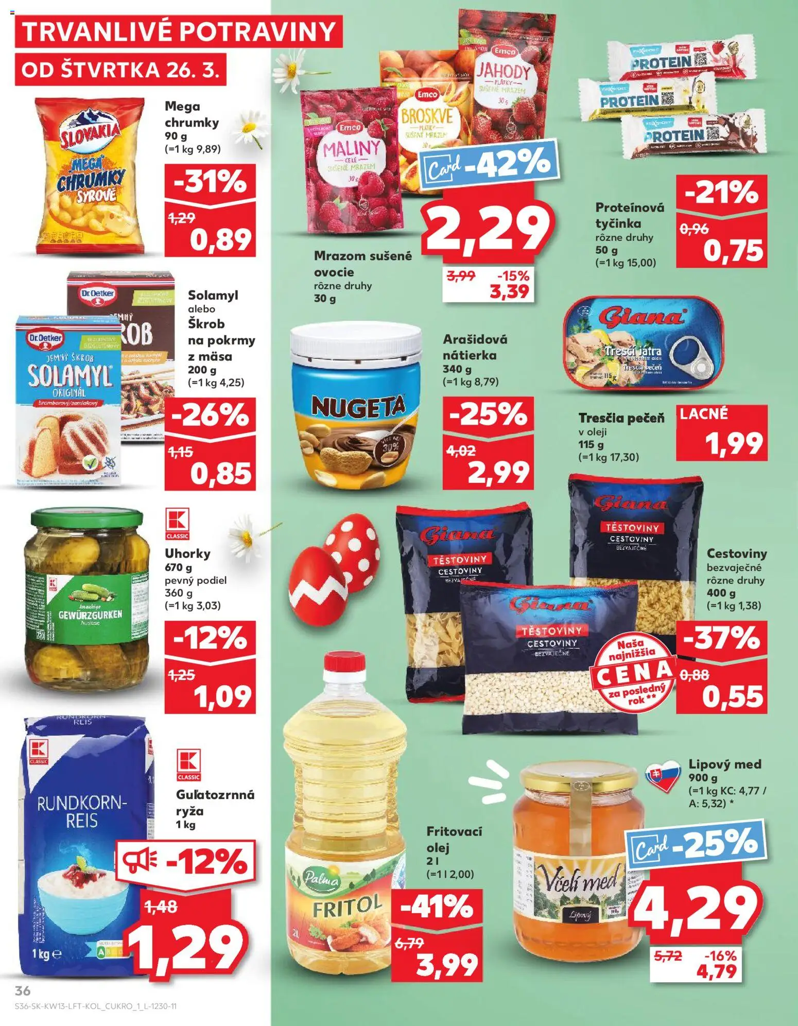 Kaufland SK akciós ujság - amely érvényes a következő dátumtól: 26.03.2026 | Oldal: 36 | Termékek: Protein