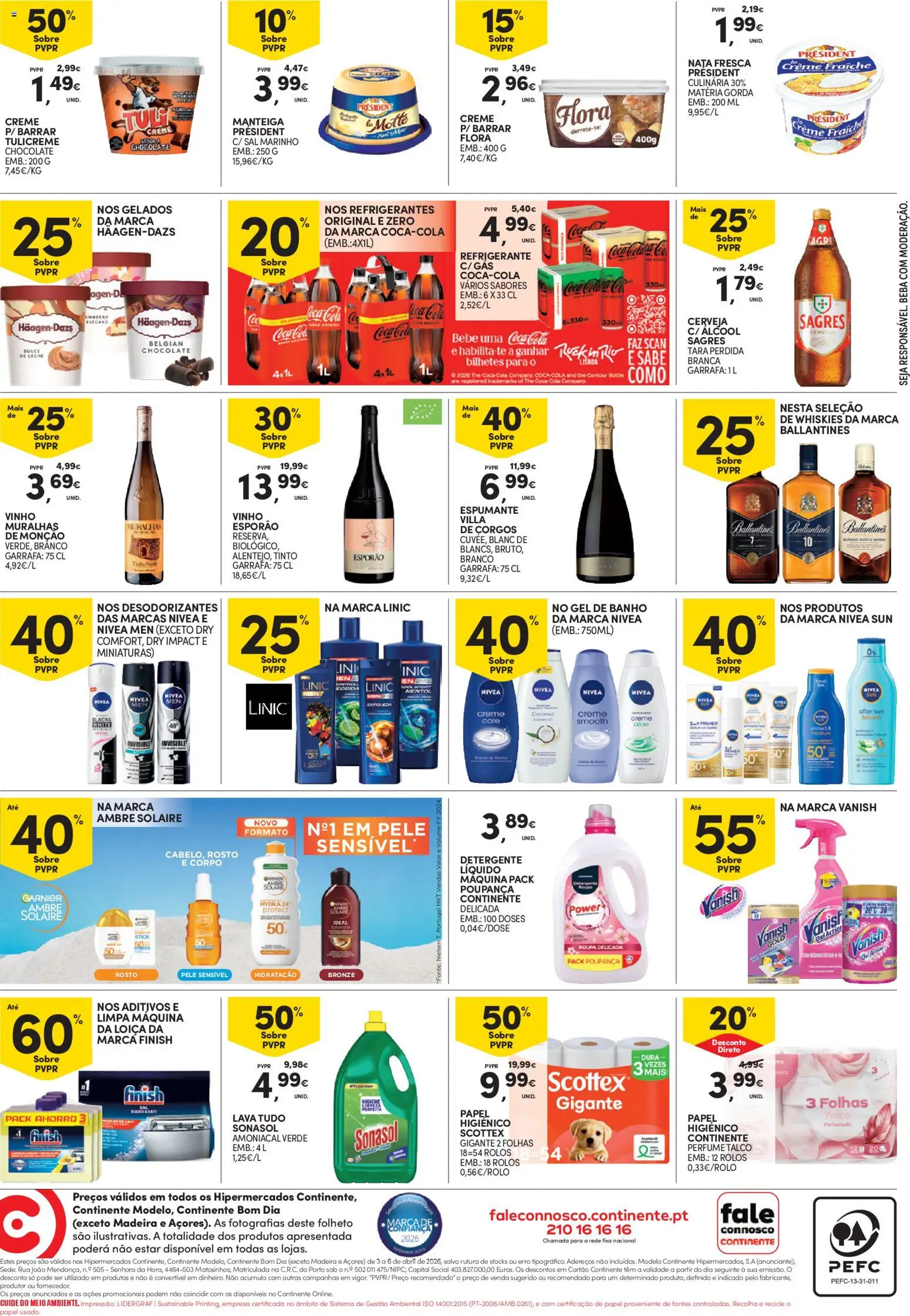 Continente Fim de Semana à Continente │ válido de 03.04.2026 | Página: 4 | Produtos: Perfume, Detergente, Chocolate, Nata