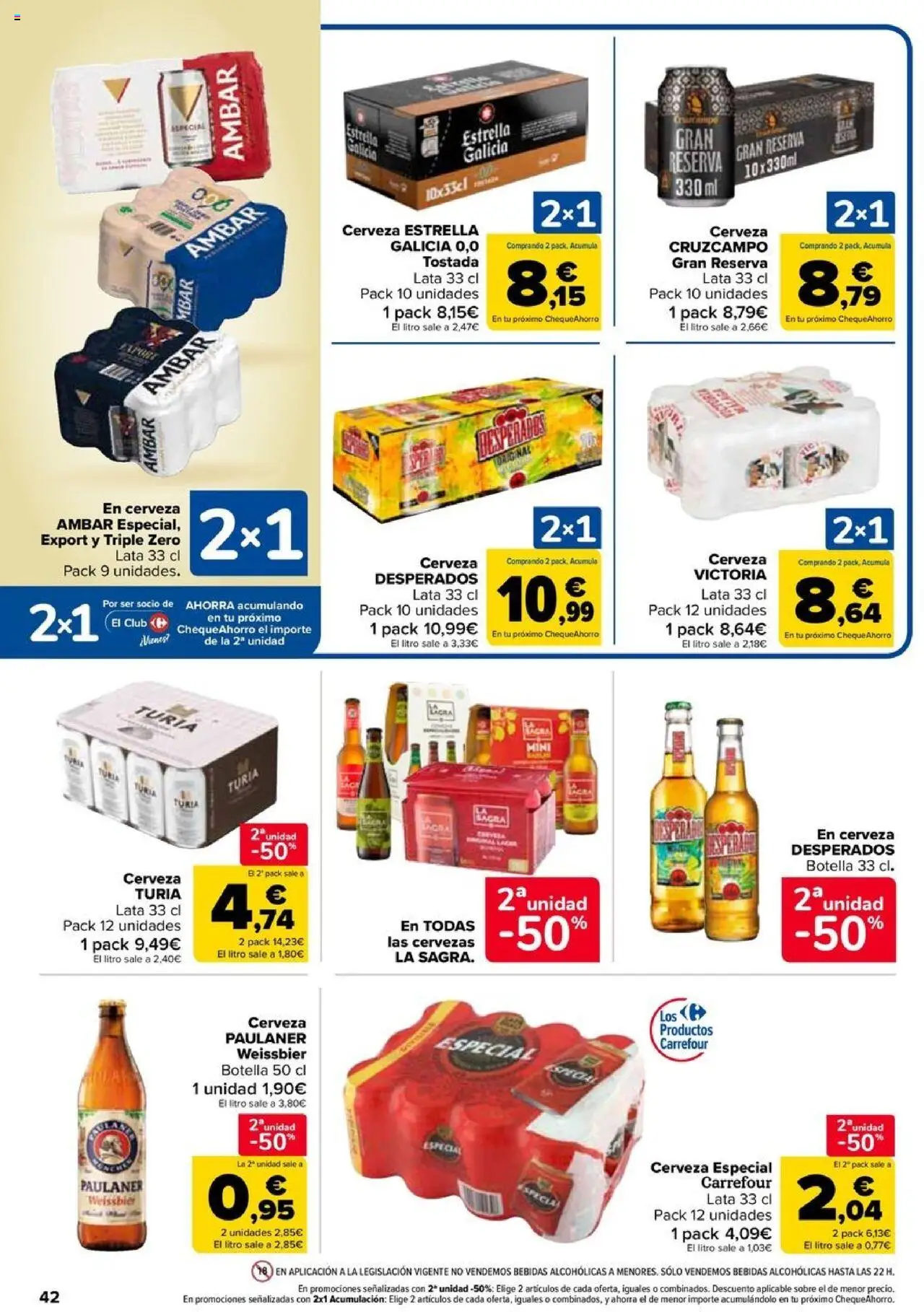 Carrefour folleto │ válido desde el 11.09.2025 | Página: 42 | Productos: Cerveza, Παρμεζάνα